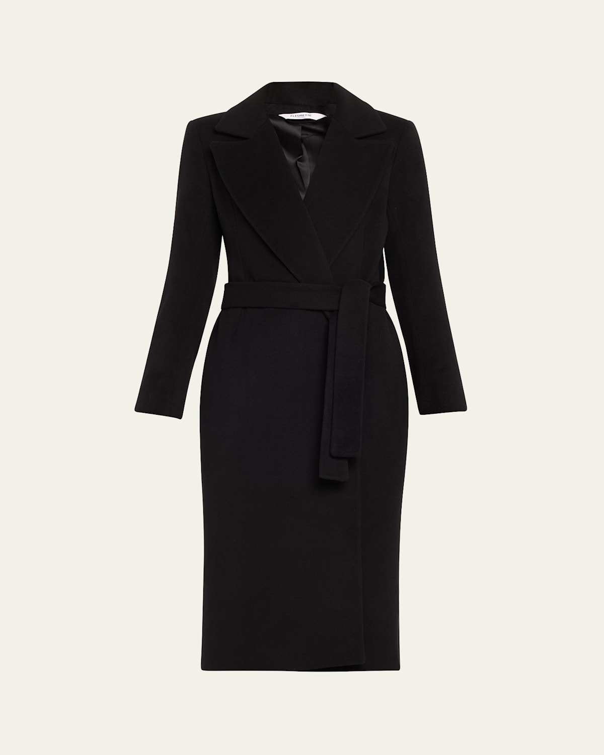 Shane Notch-Collar Wrap Wool Coat