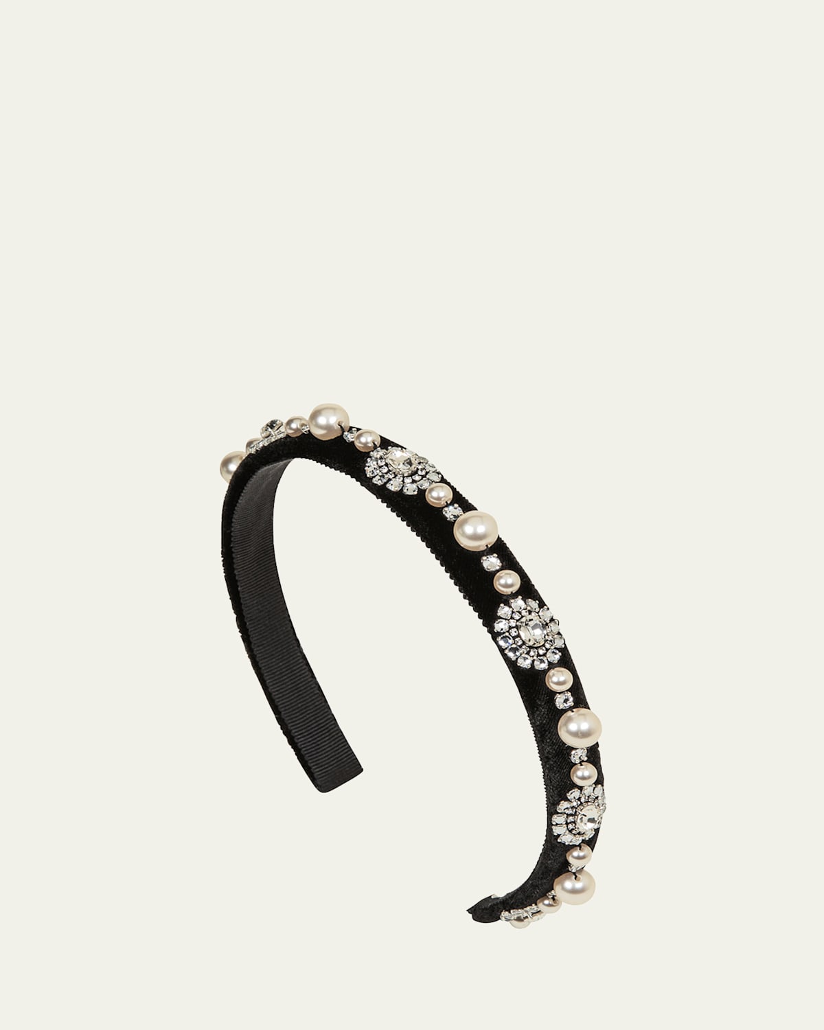 Jennifer Behr Renee Headband In Crystal Pearl