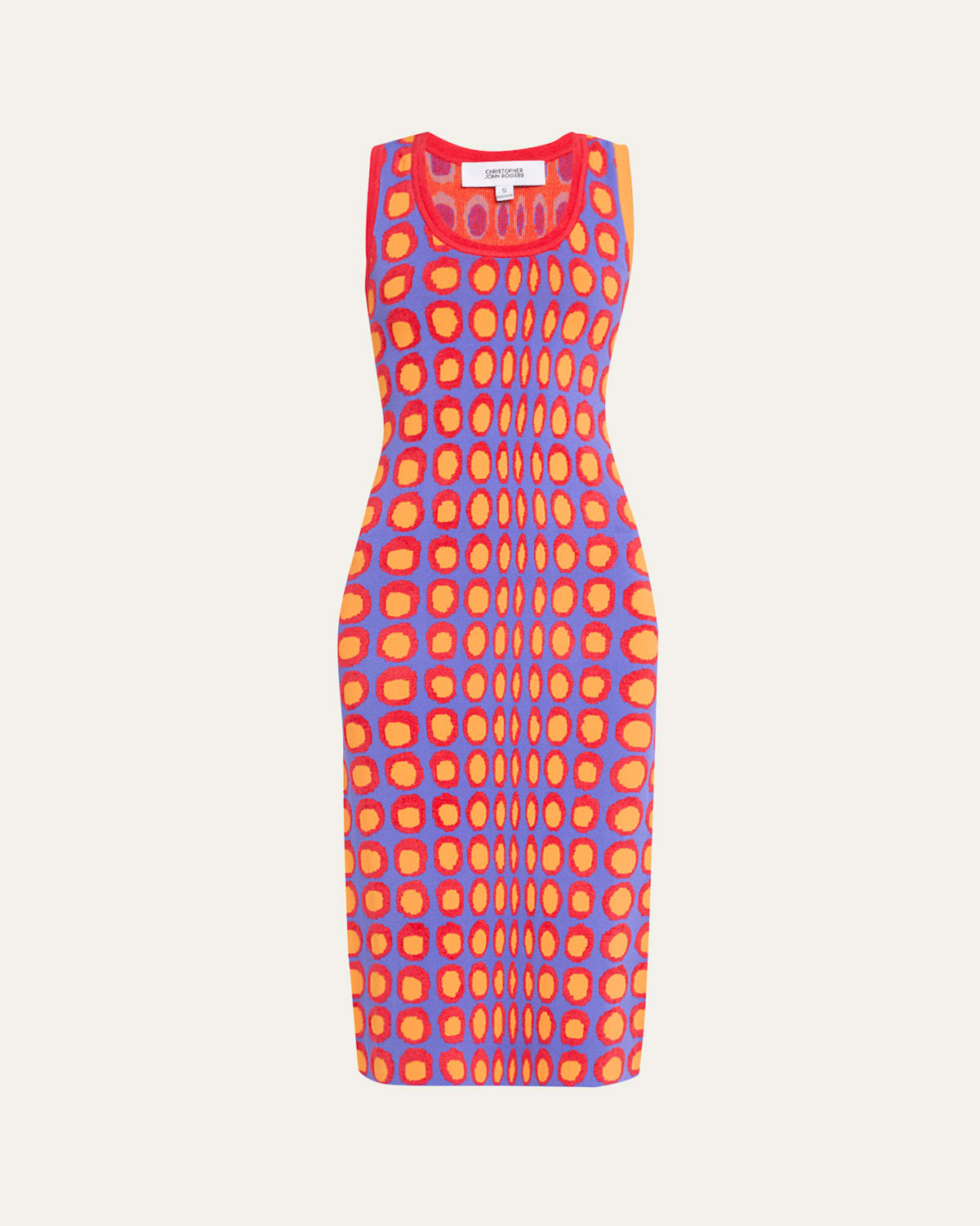 Wiggle Dot Jacquard Midi Tank Dress