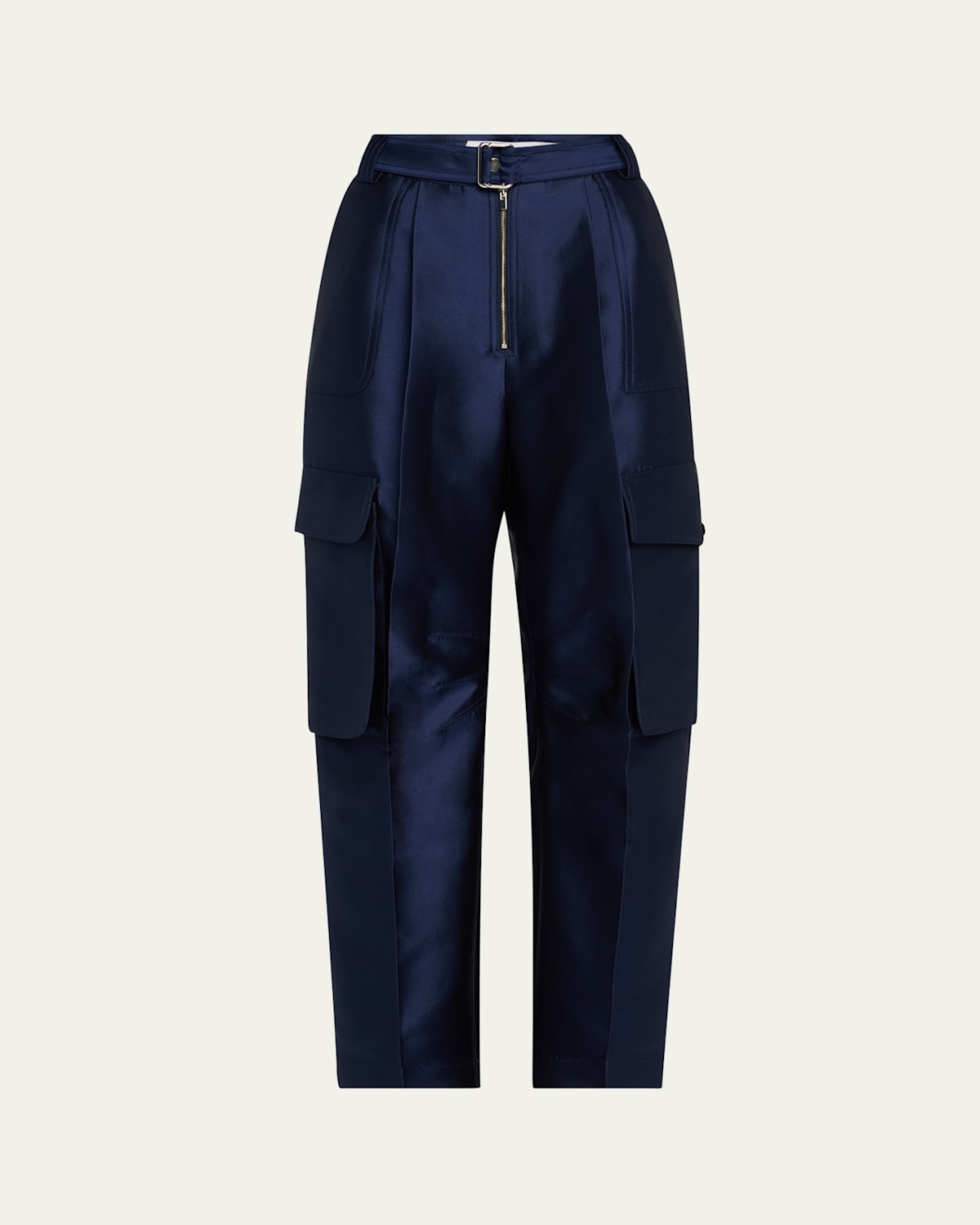 Belted Wool-Blend Cargo Pants
