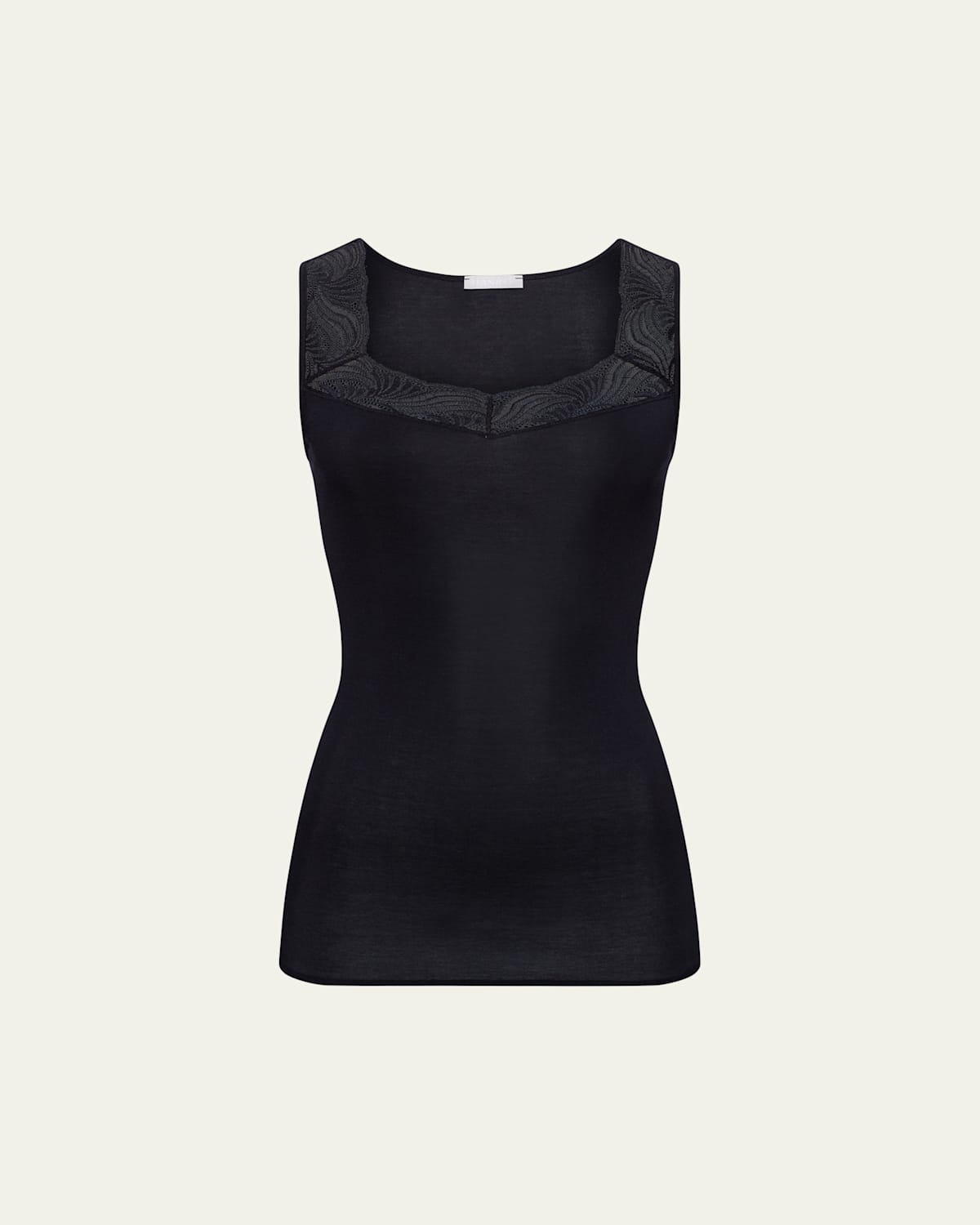 HANRO COTTON DELIGHT LACE-TRIM TANK TOP 
