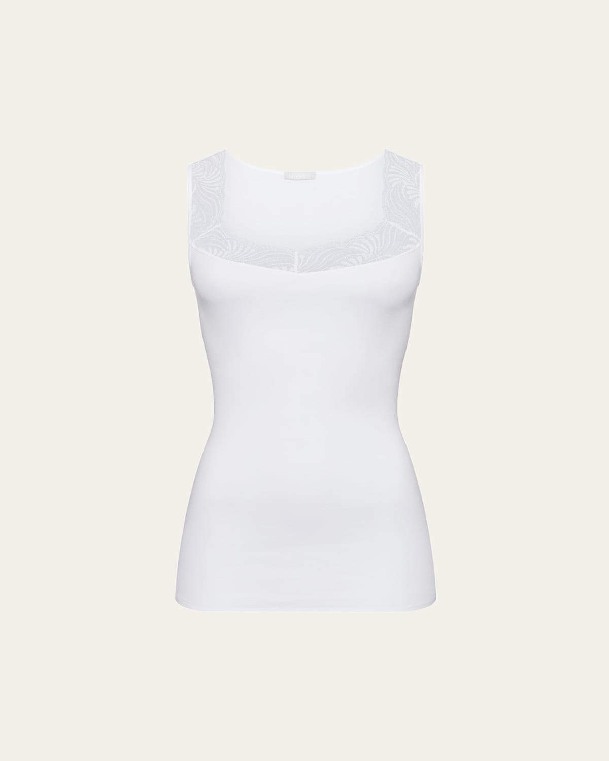 HANRO COTTON DELIGHT LACE-TRIM TANK TOP 