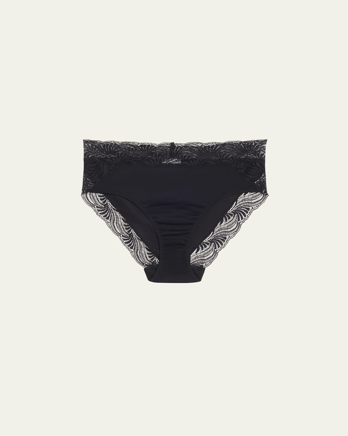 Hanro Cotton Delight Lace-trim High-cut Briefs In Black
