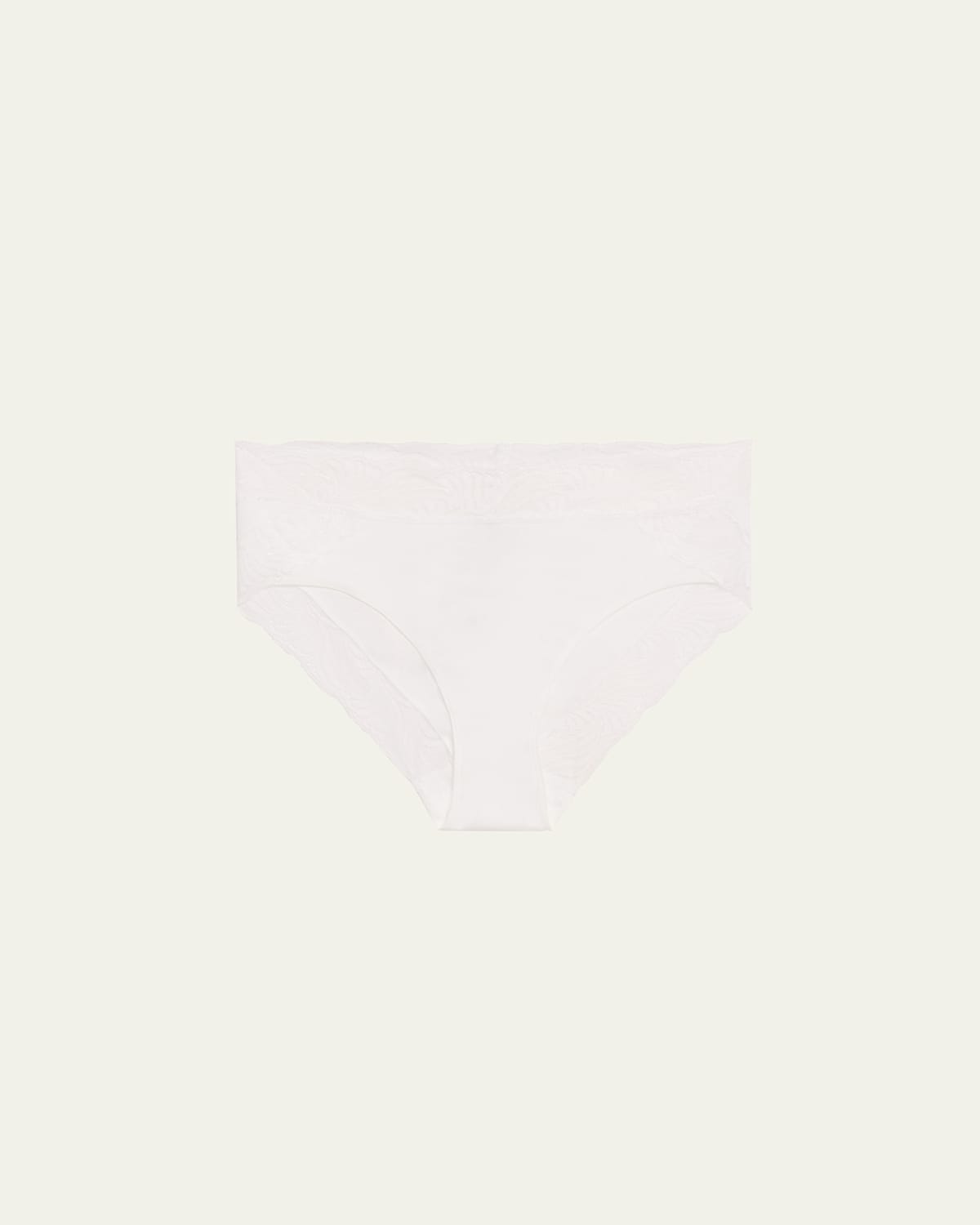 Shop Hanro Cotton Delight Lace-trim High-cut Briefs In White