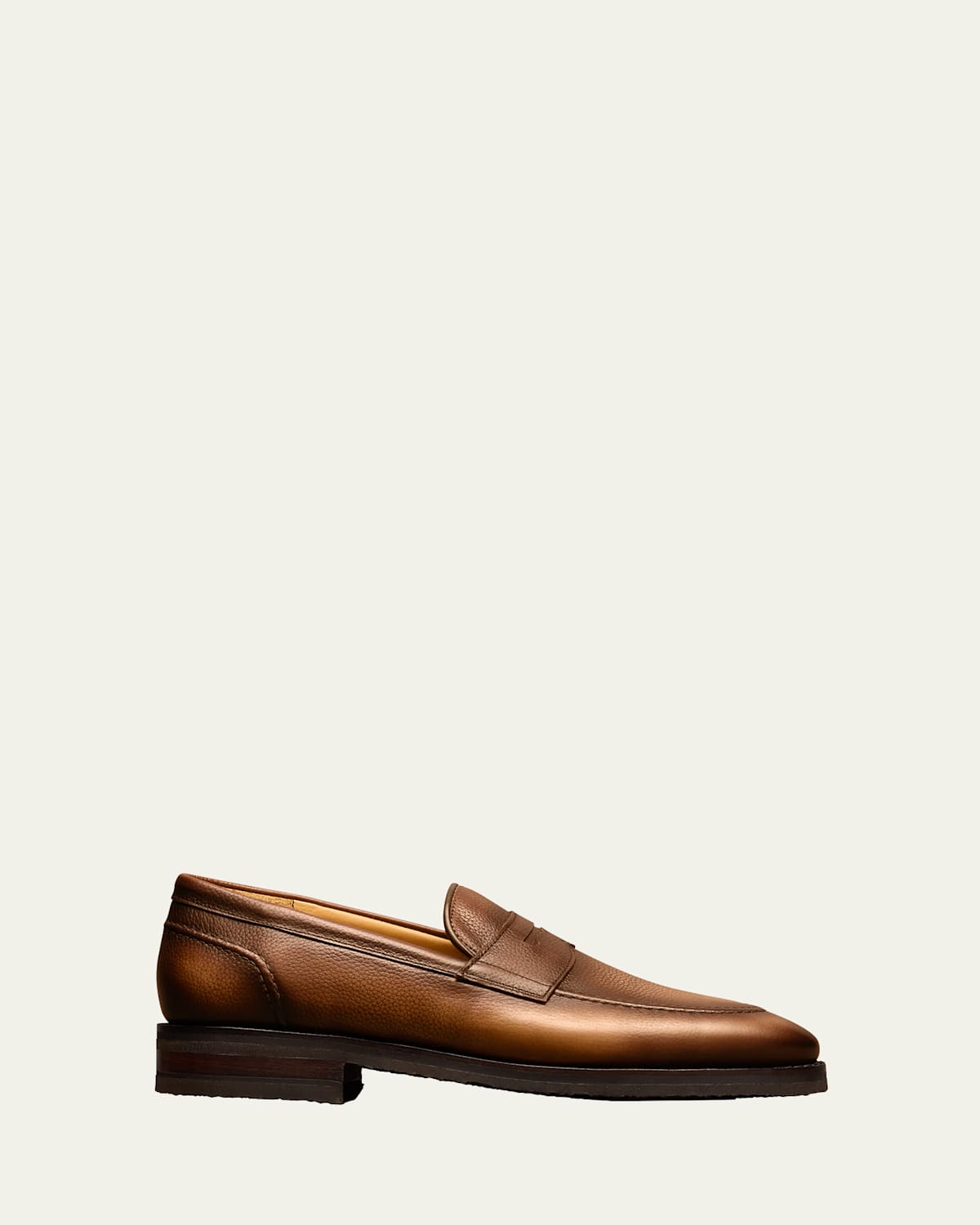 Men's Roman Grained Leather Penny Loafers