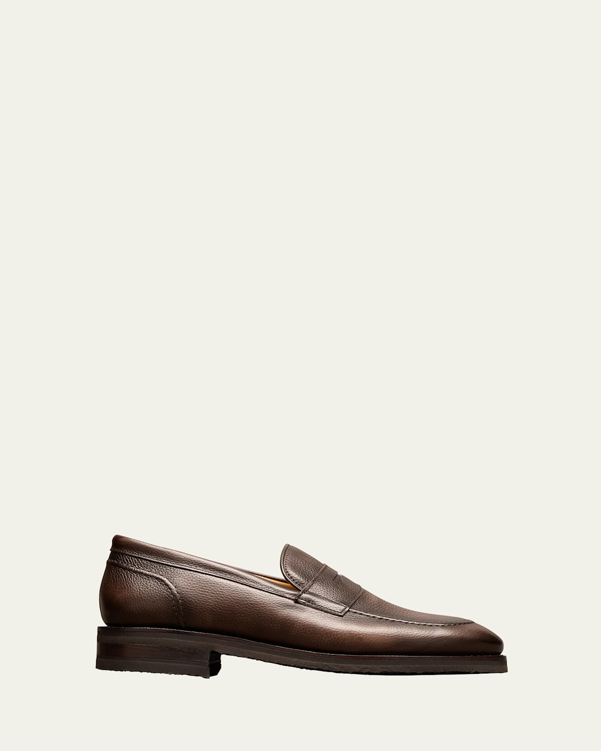 Men's Roman Grained Leather Penny Loafers