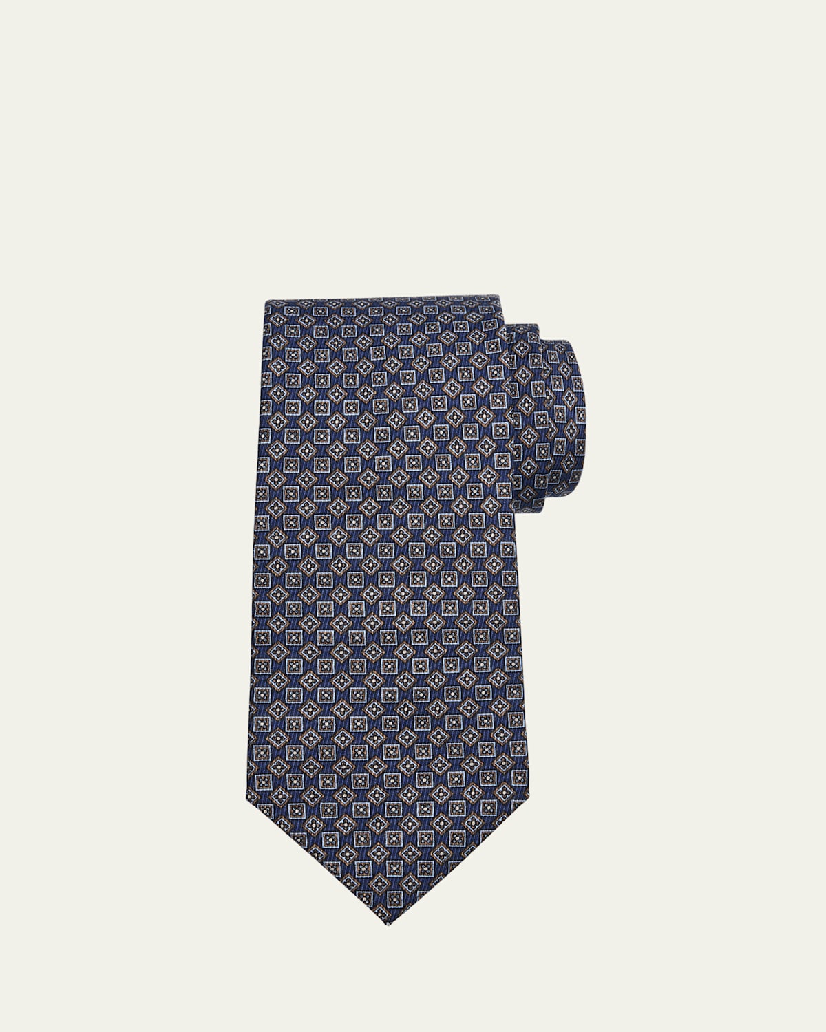 Men's Square Medallion Silk Tie