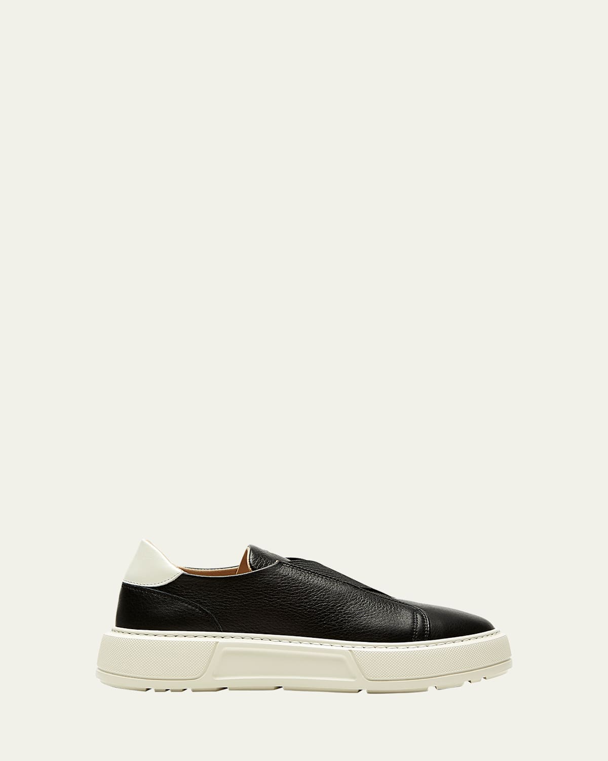 La Canadienne Veronica Leather Crisscross Slip-on Sneakers In Black