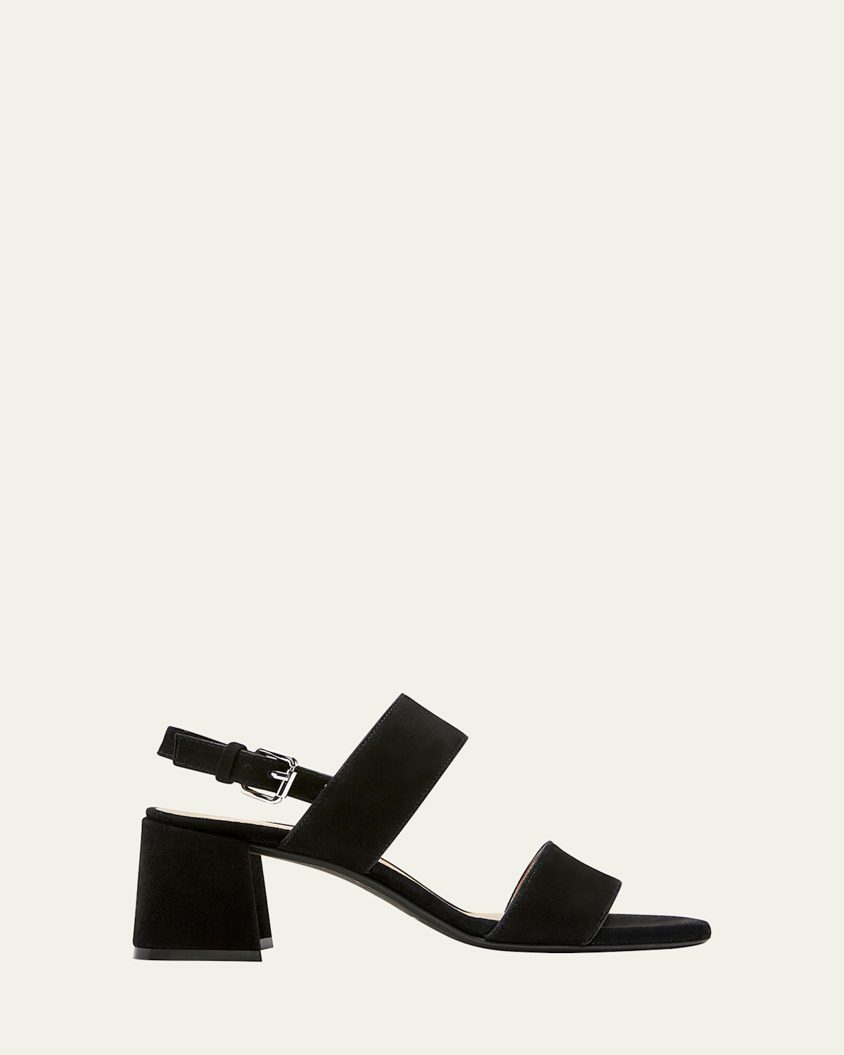 La Canadienne Flemming Suede Dual-strap Slingback Sandals In Black