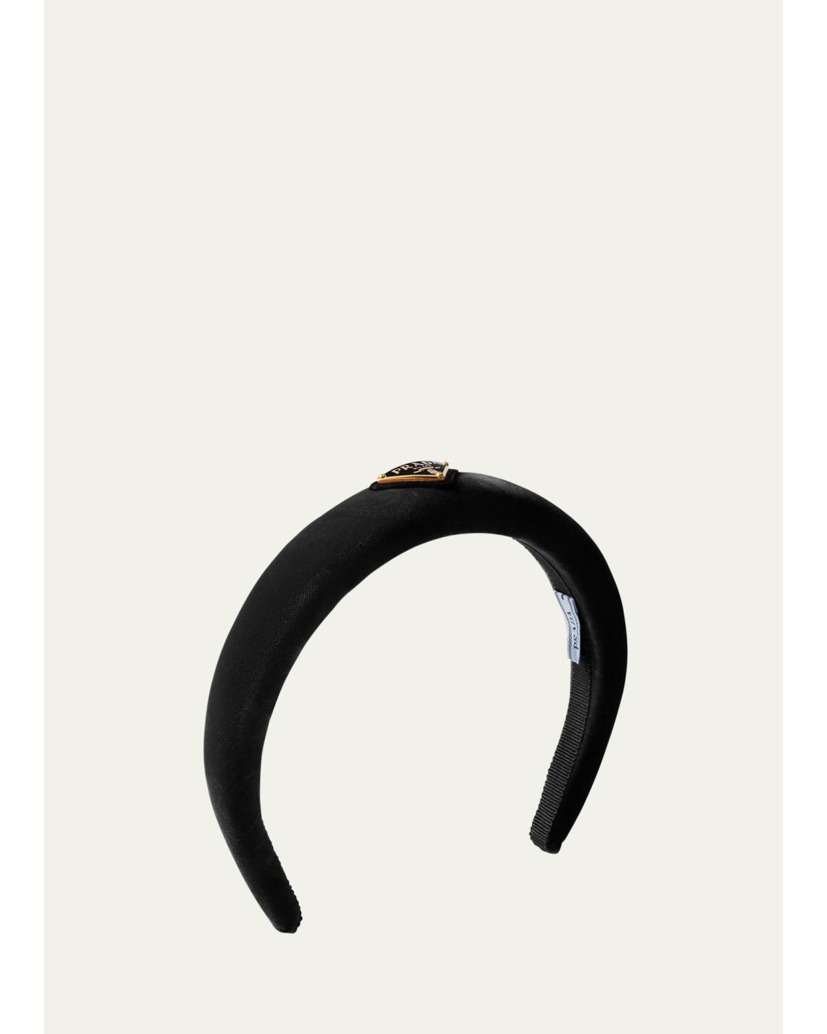 Prada Padded Velvet Headband In Nero