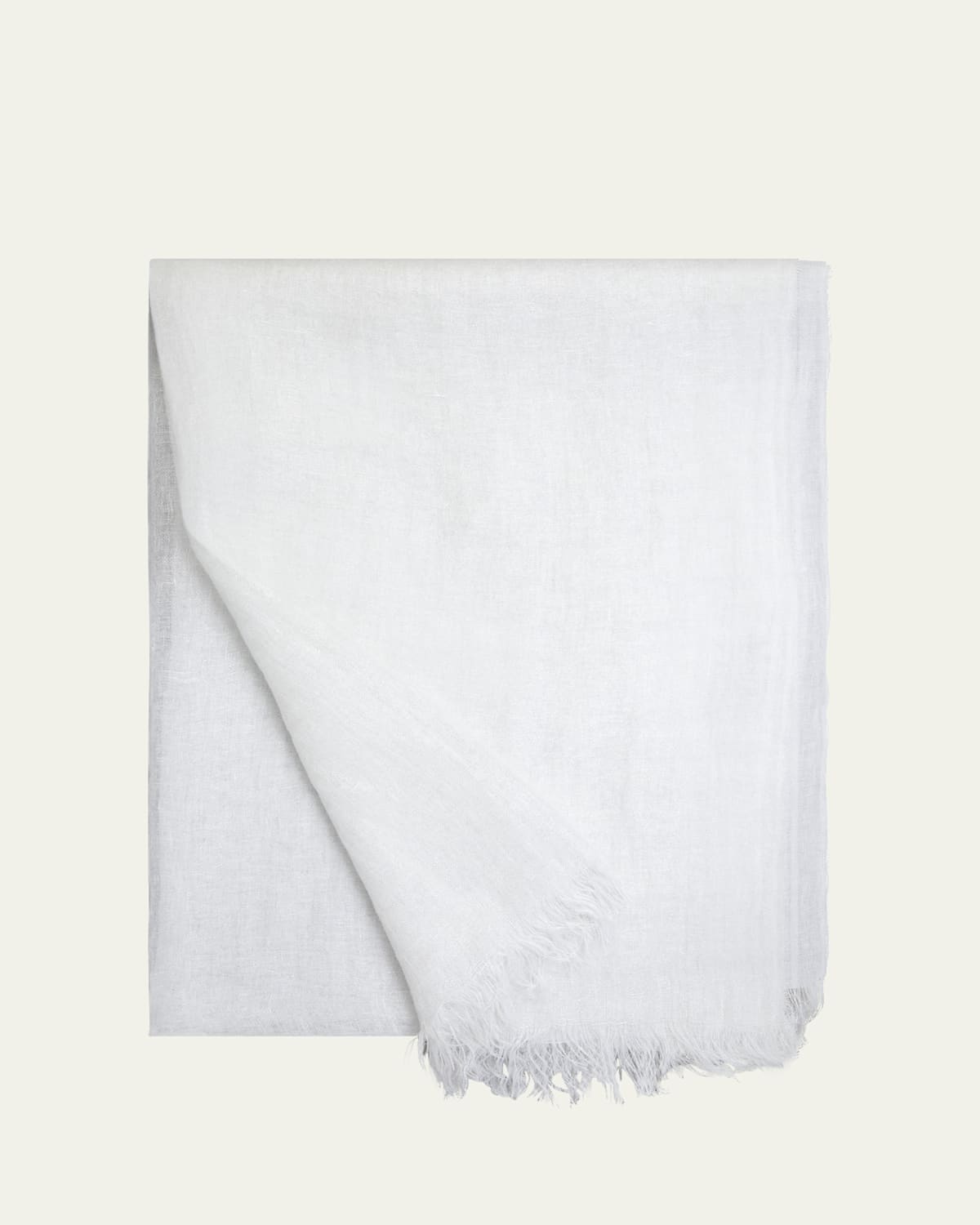 Akris Laminated Linen Scarf, 79x28" In Pure White