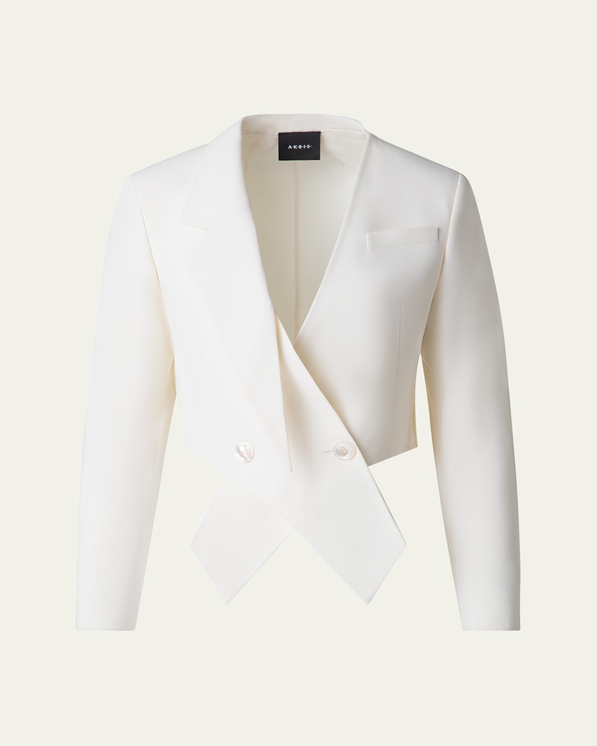 Akris Amie Short Wool Double-face Jacket In Vanilla