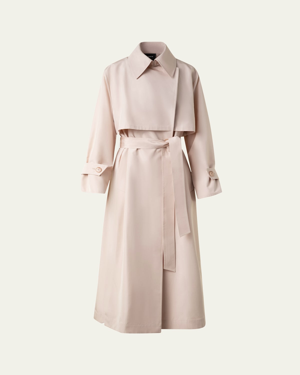 Akris Haider Oversized Silk Taffeta Trench Coat In Sand