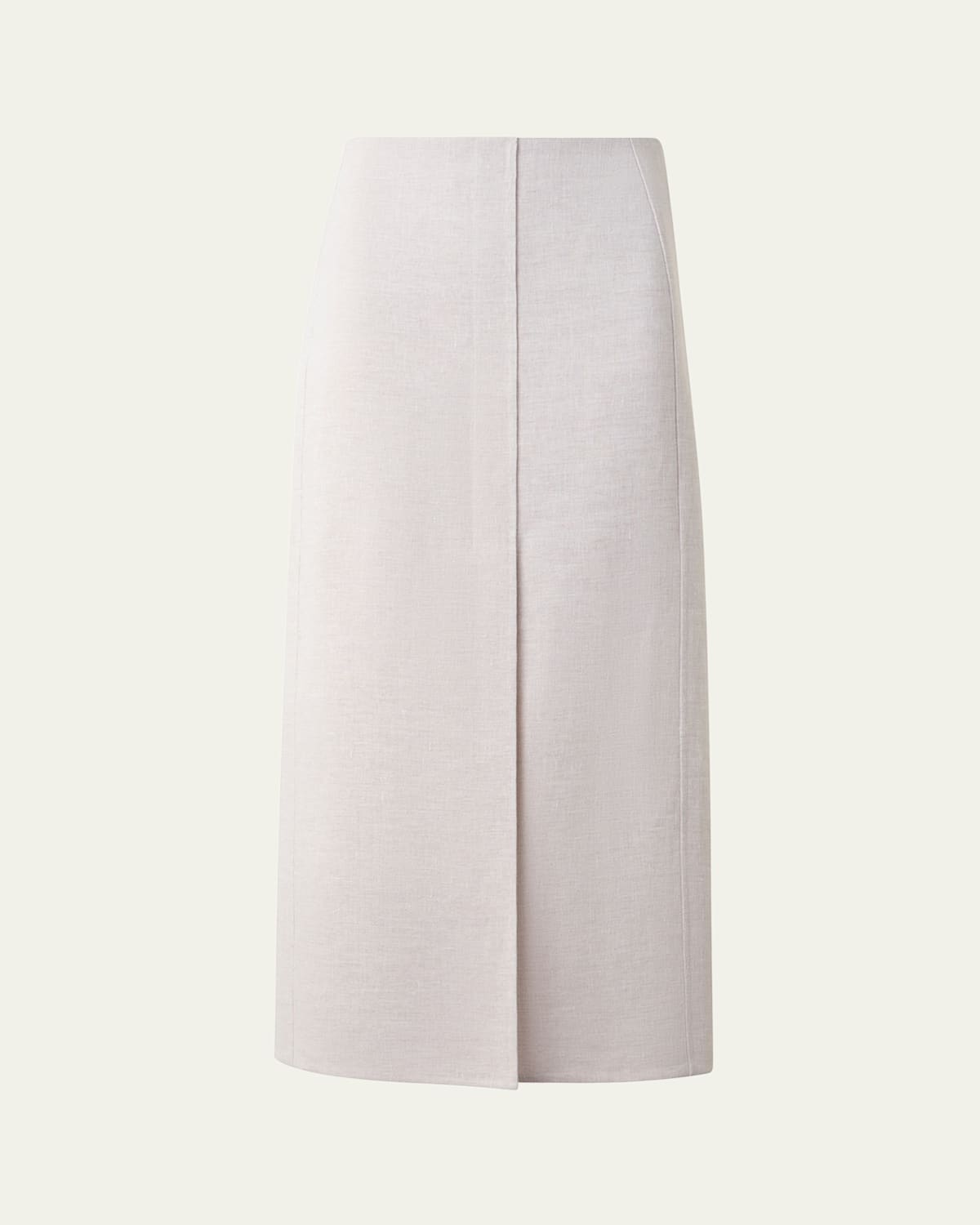 Akris Twisted Linen Double-face Midi Pencil Skirt In Greige