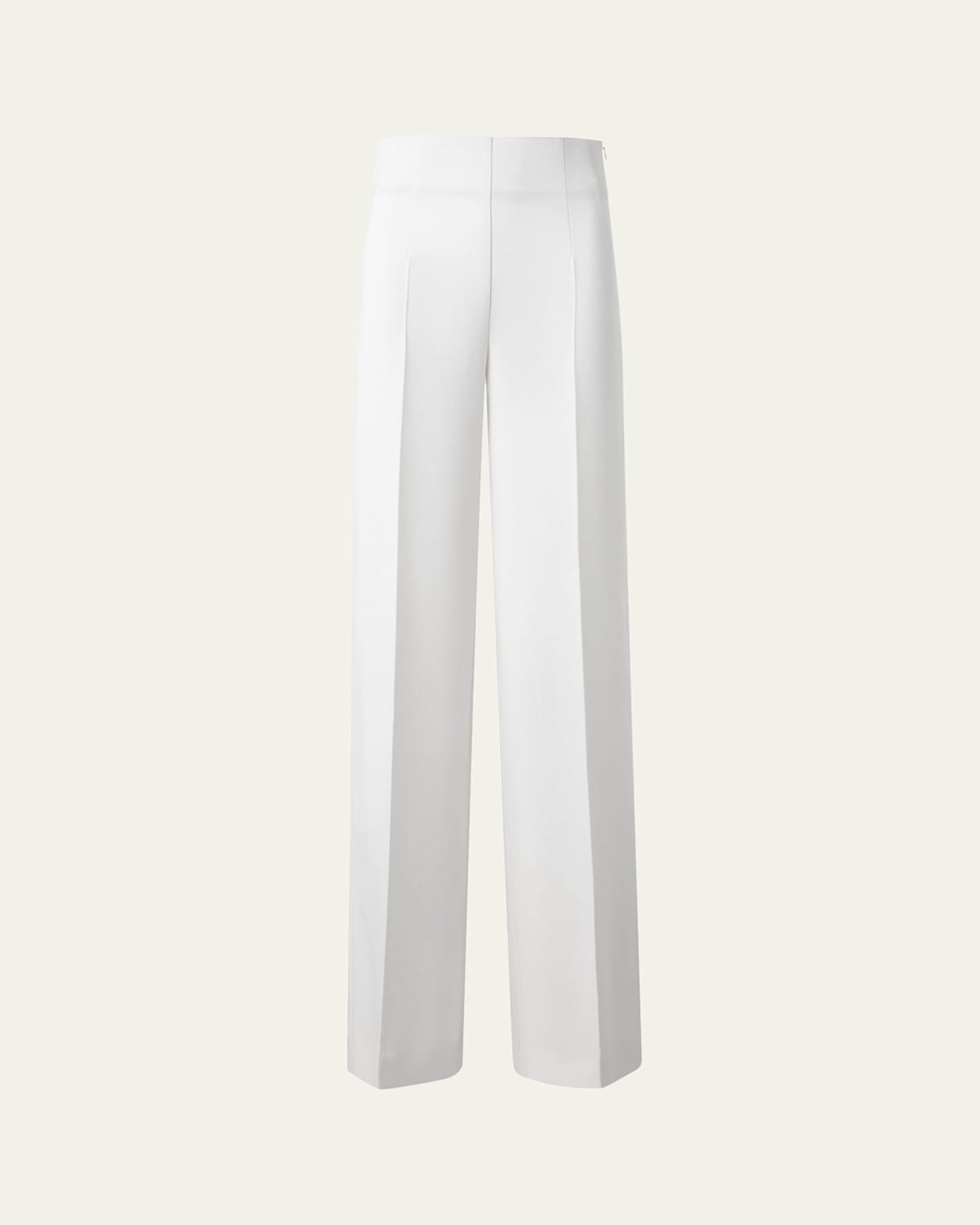 Akris Fiyki Wide Leg Wool Double-face Pants In Vanilla