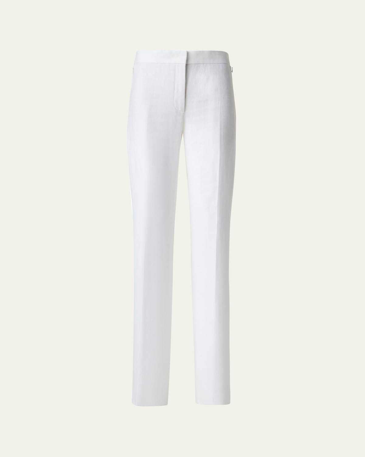 Shop Akris Carl Straight Leg Linen Wool Trousers In Ecru