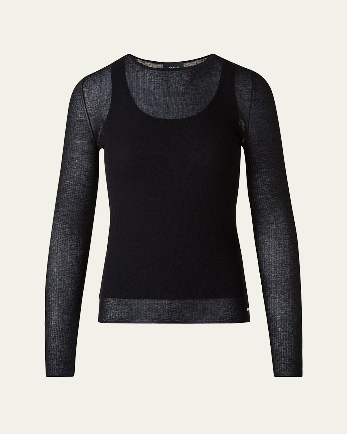 AKRIS STRUCTURED DOUBLE LAYER COTTON-BLEND SWEATER 