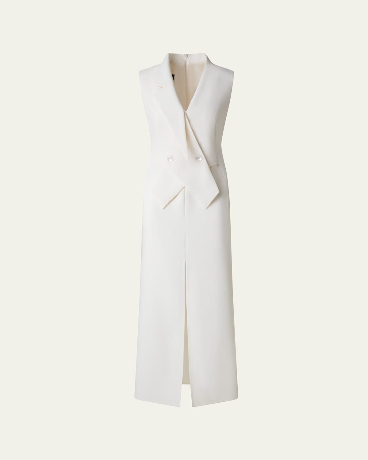Akris Double-face Wool Midi Sheath Dress In Ecru