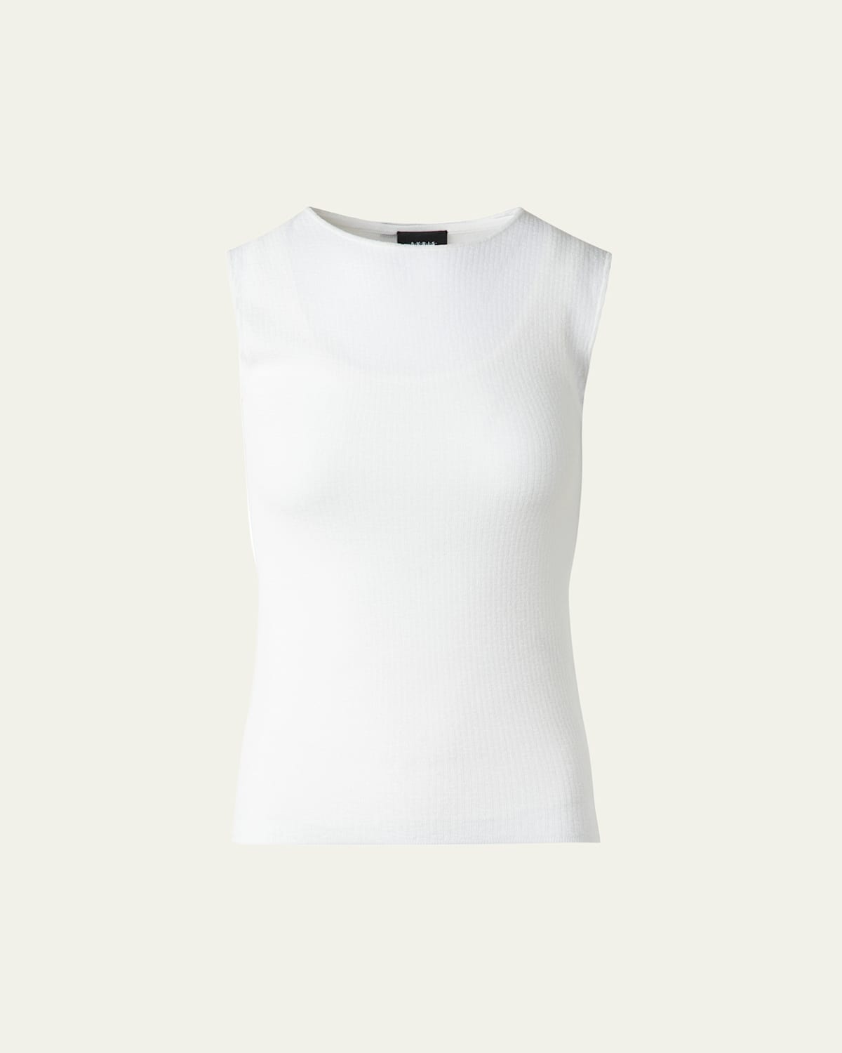 AKRIS STRUCTURED DOUBLE-LAYER COTTON BLEND KNIT TOP 