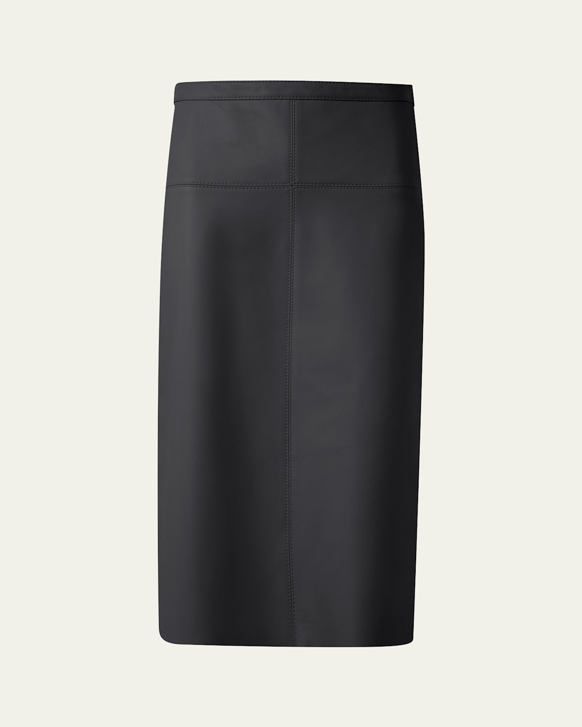 Akris Midi Straight Leather Skirt In Black