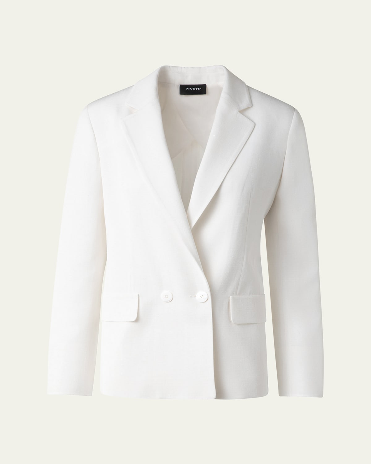 Akris William Double-breasted Boyfriend Shantung Silk-blend Jacket In Pure White