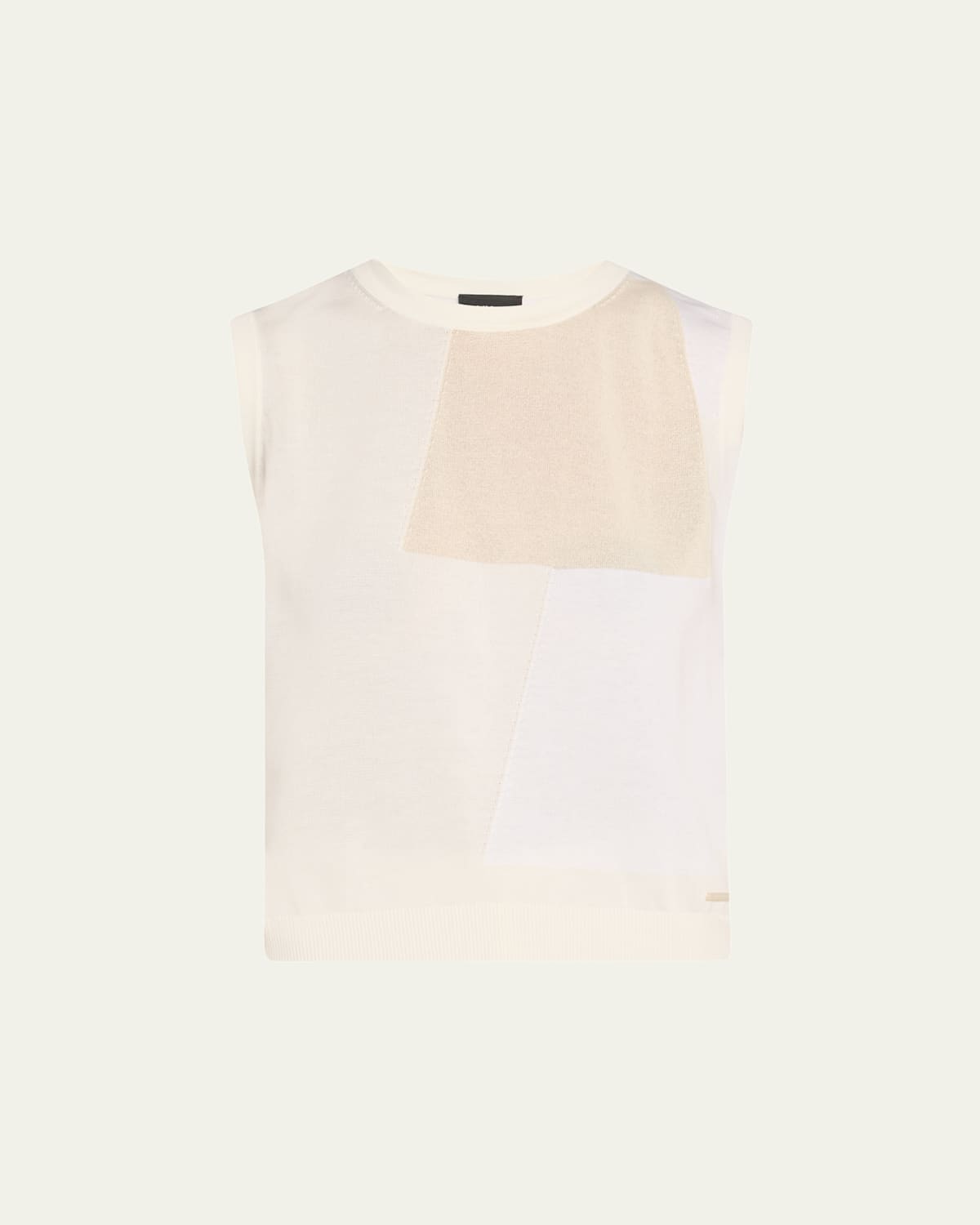 Shop Akris Cotton-blend Jacquard Trapeze Rayonnant Knit Top In Ecru