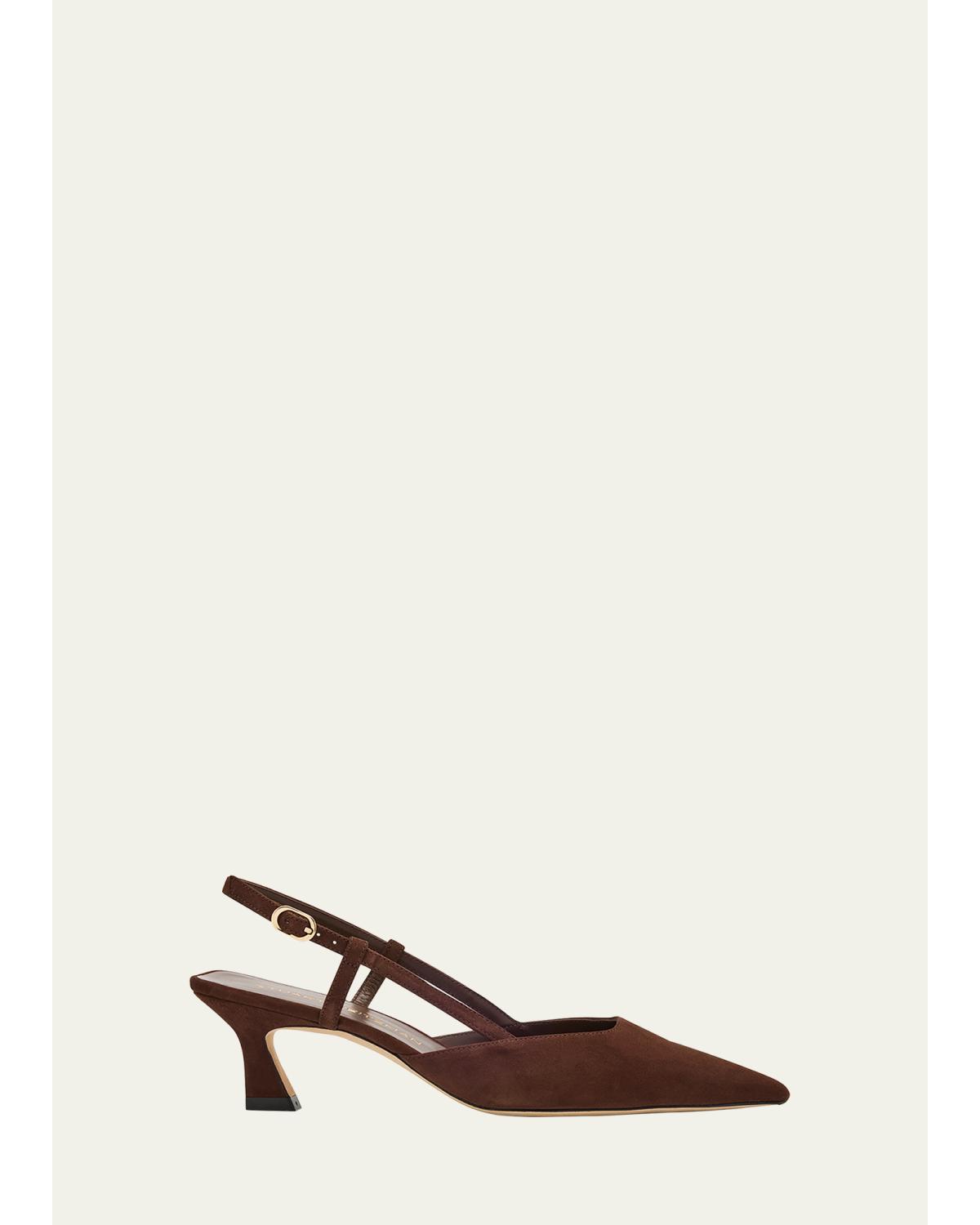 Vinnie Suede Kitten Slingback Pumps