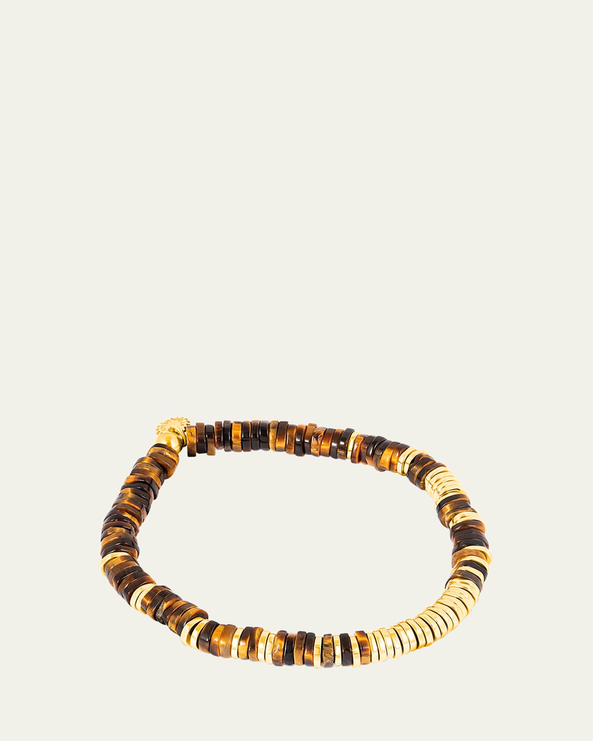 Men's 18k Gold-Plated Tiger's Eye Constellation Beaded Bracelet