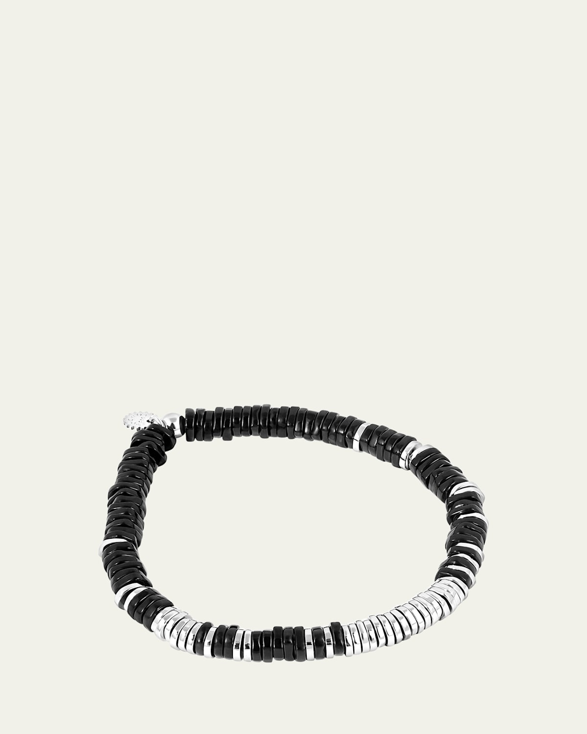 Men's Silver and Agate Constellation Beaded Bracelet
