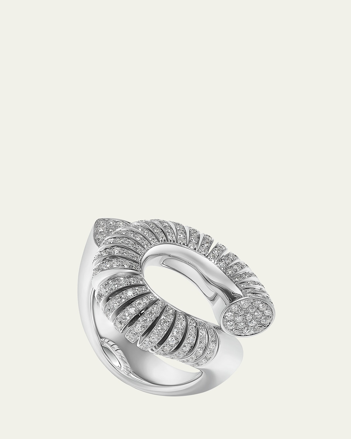 Fairmined 18K White Gold Oera Ring with Paved Diamonds