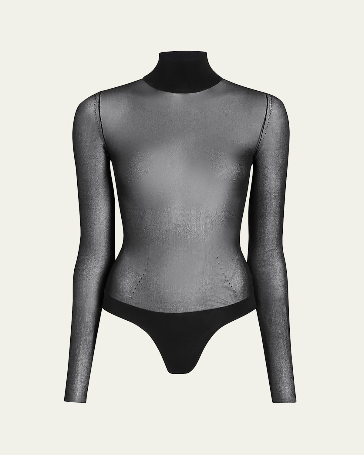 Tallin Sheer Mesh Turtleneck Bodysuit