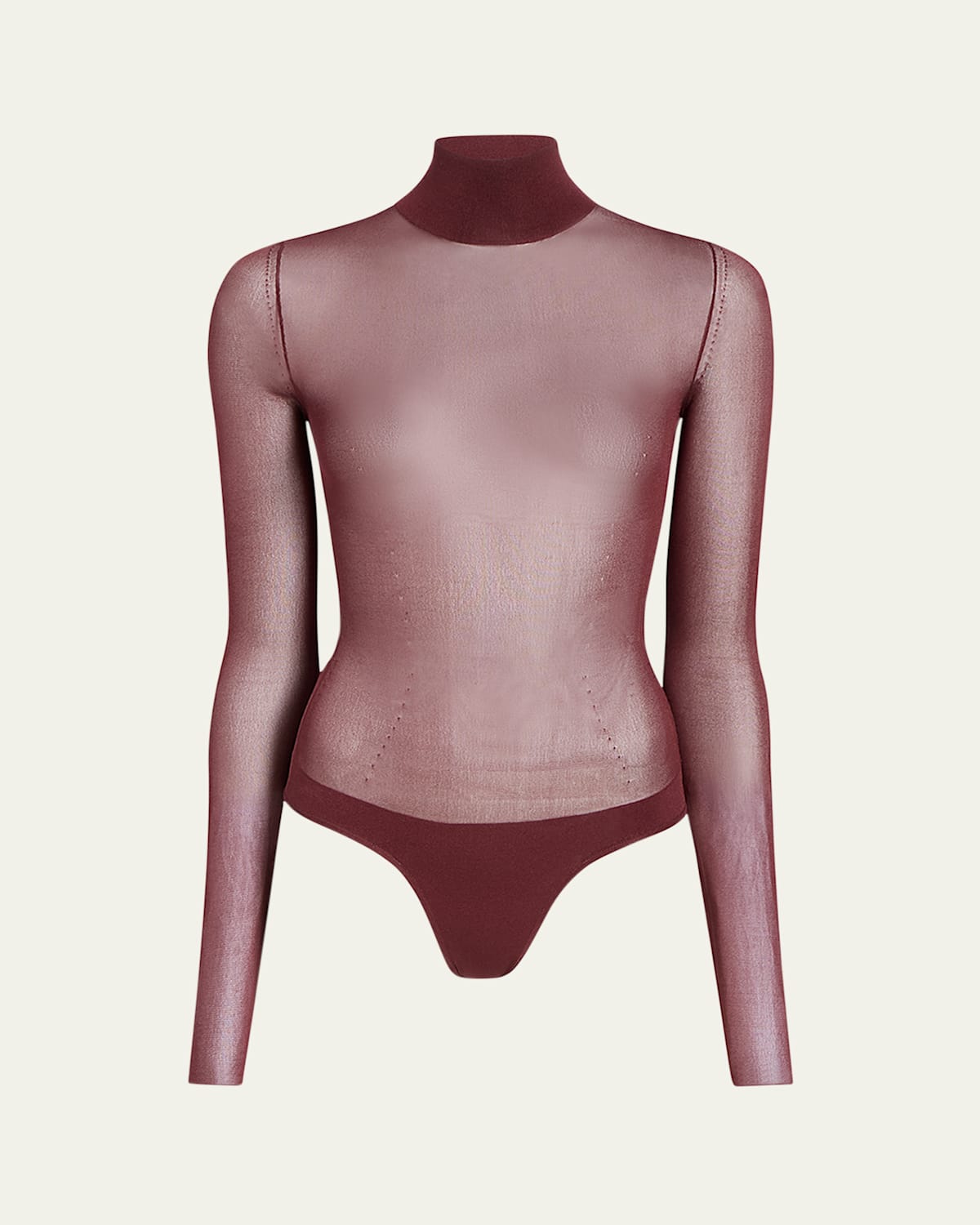 KHAITE TALLIN SHEER MESH TURTLENECK BODYSUIT 