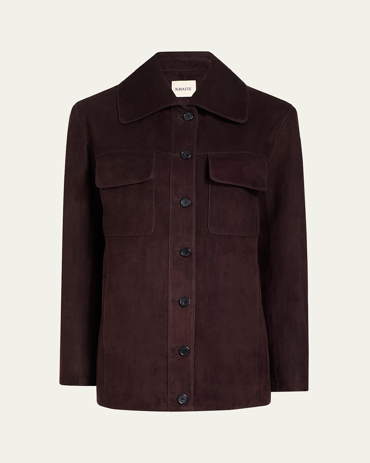 KHAITE IANA BUTTON DOWN SUEDE JACKET 