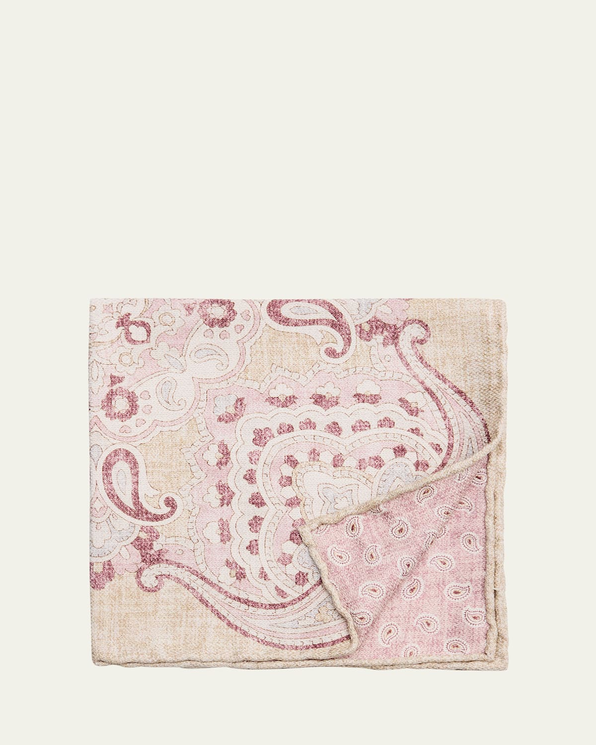Men's Silk Double-Face Medallion Pocket Square