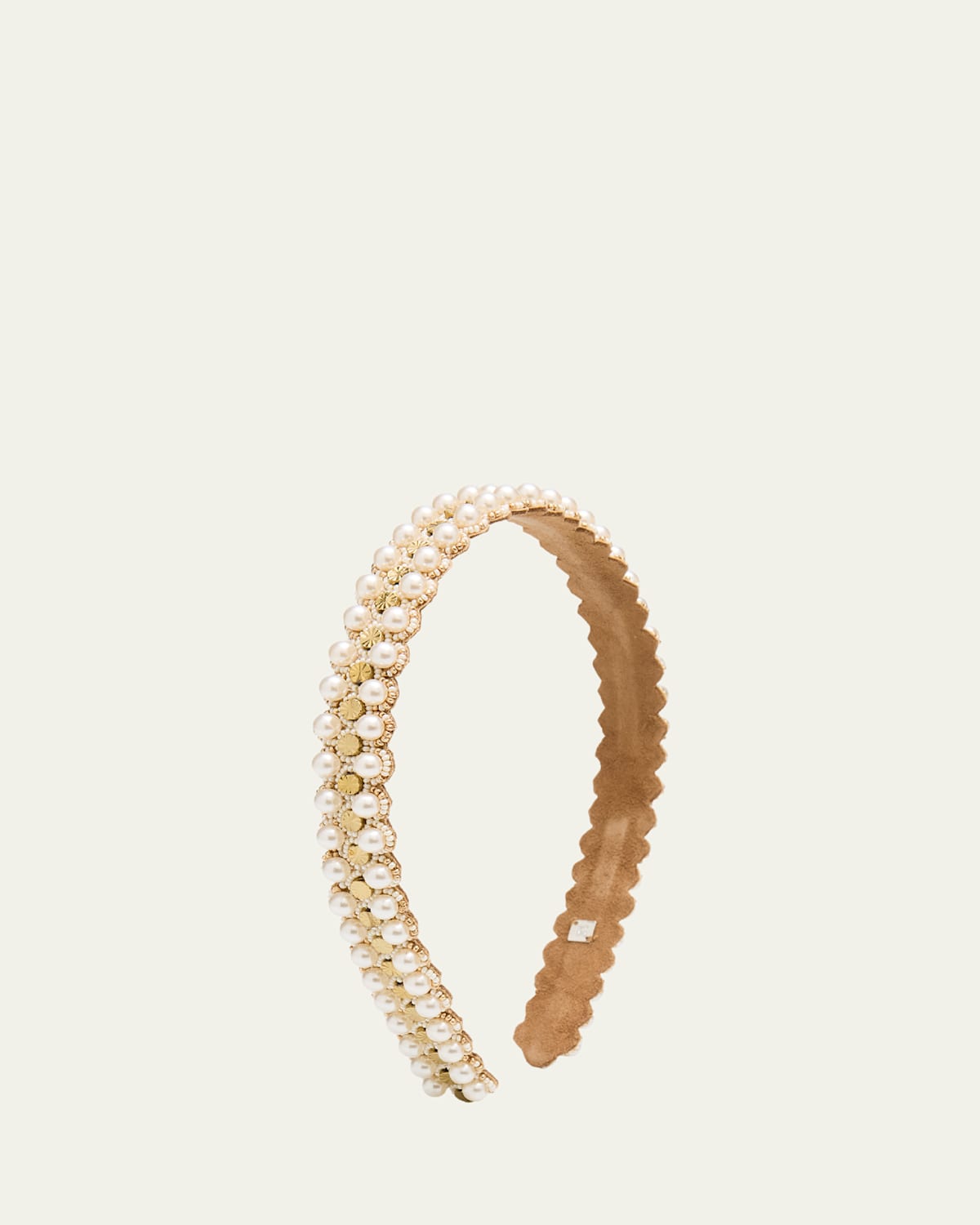 Deepa Gurnani Bernice Pearly Embellished Headband In Gold