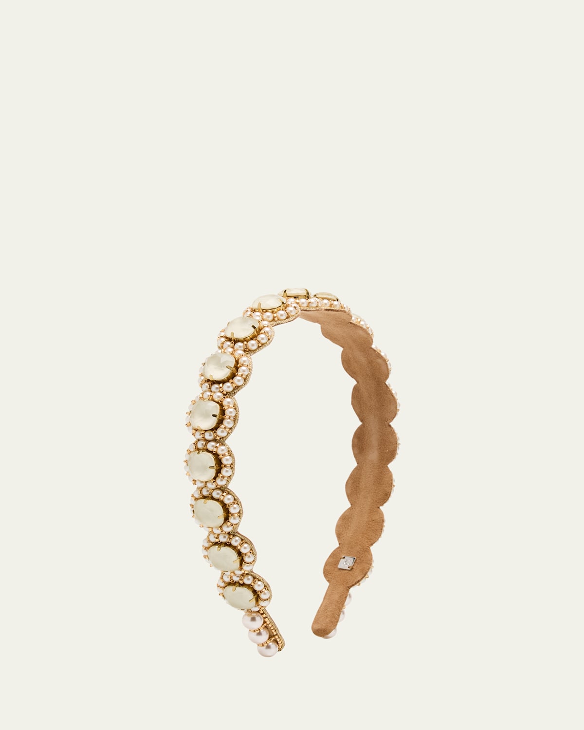 Deepa Gurnani Anatolia Embellished Pearly Headband In Opal