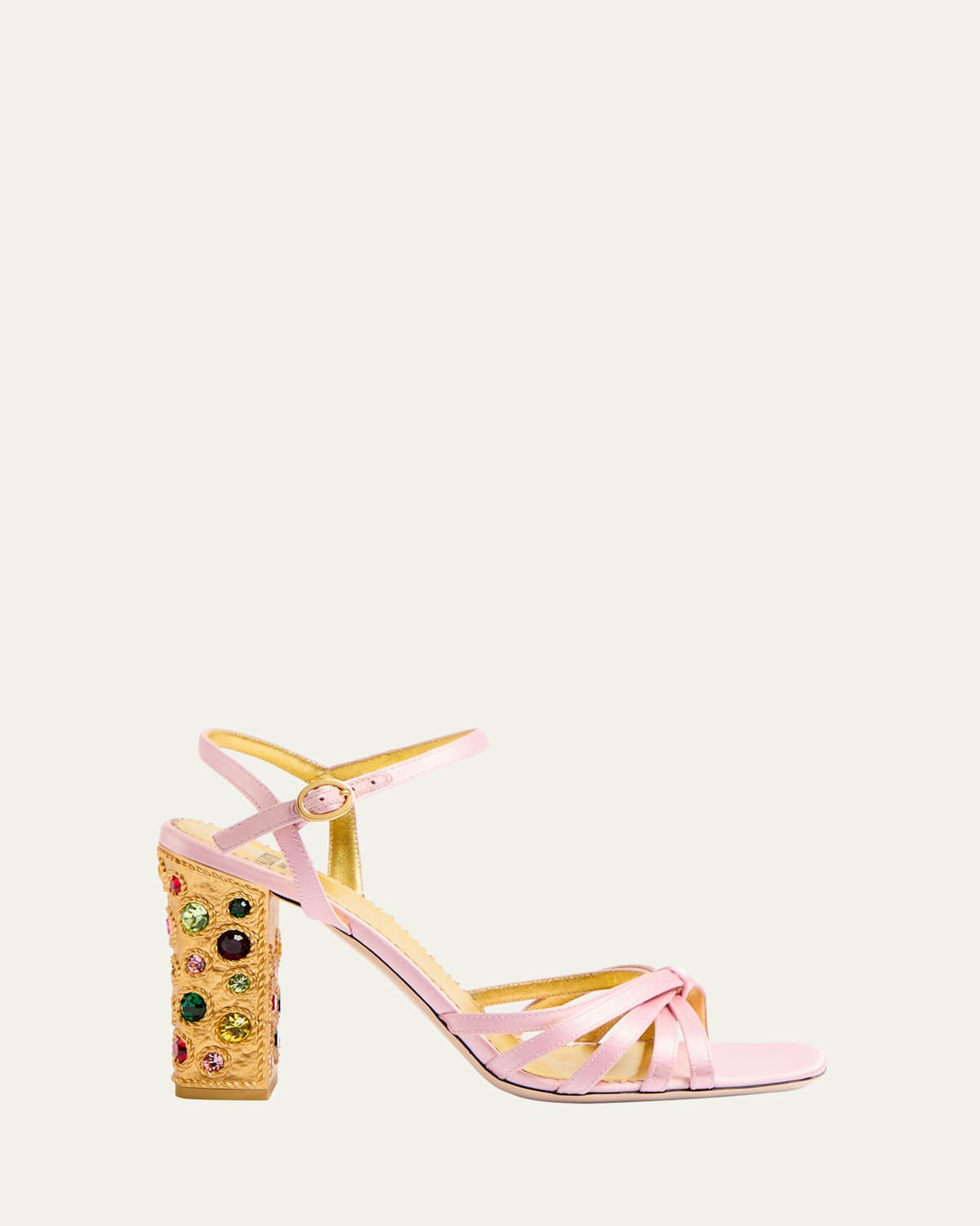 Valentino Garavani Jeweled Satin Ankle-Strap Sandals