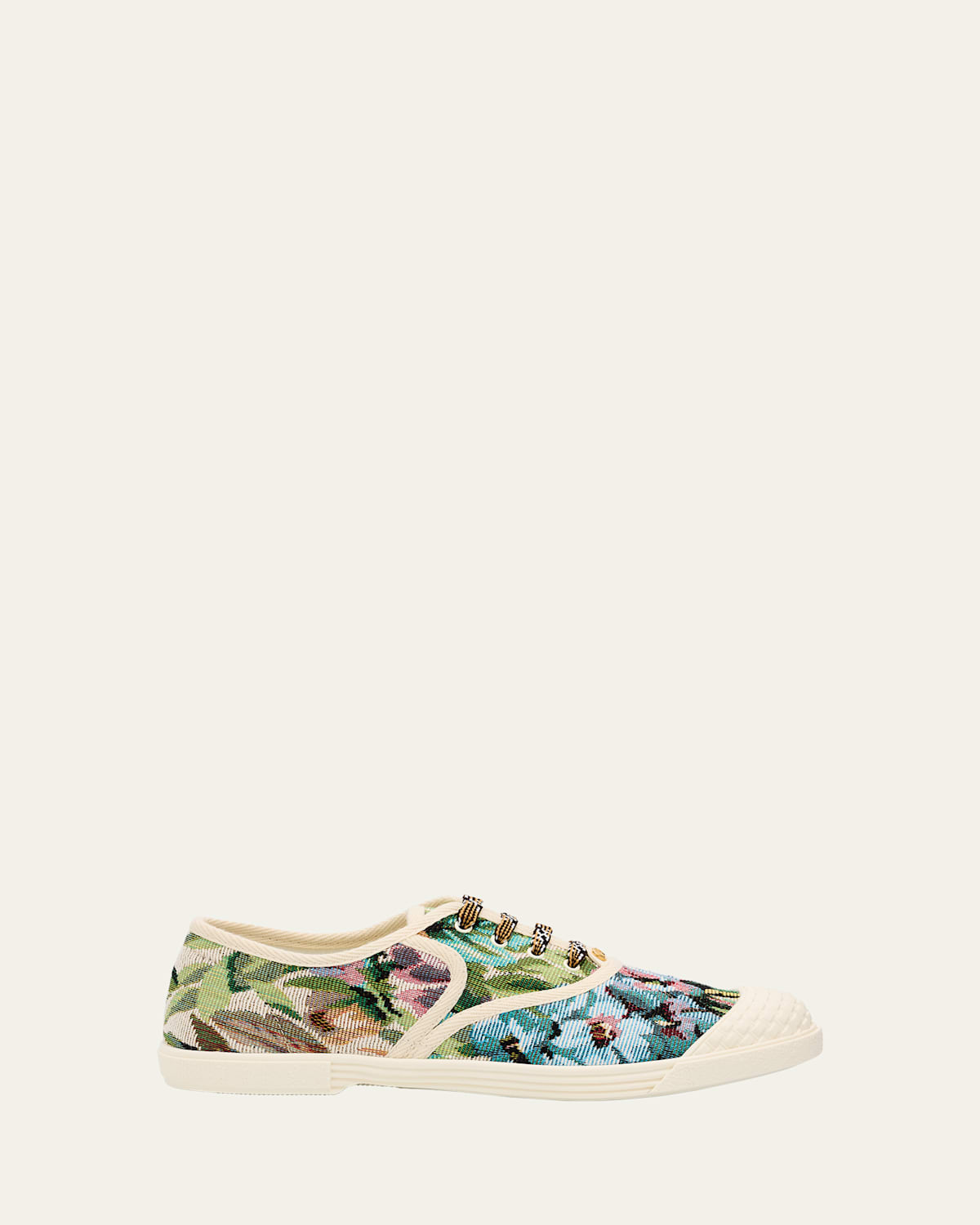 Valentino Bay By Bay Floral Canvas Low-top Sneakers In Multicolor Floral
