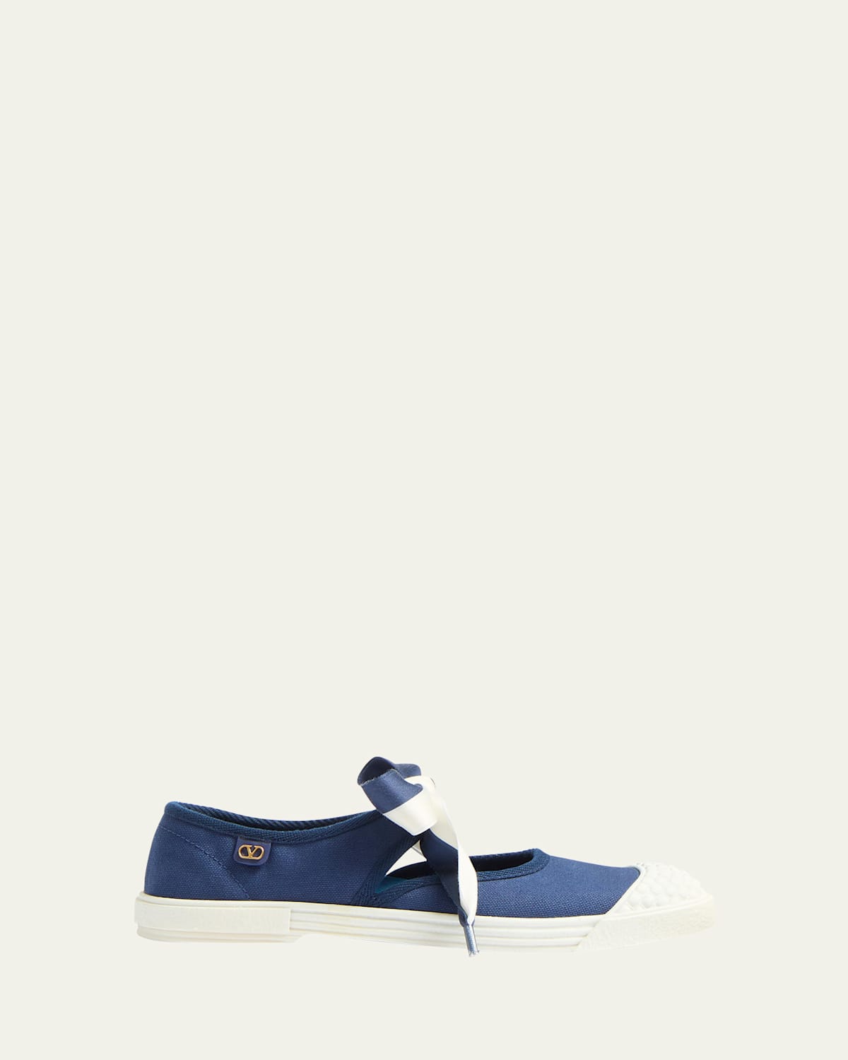 Valentino Bay By Bay Canvas Ballerina Sneaker In Mxd Bright Indigoivory
