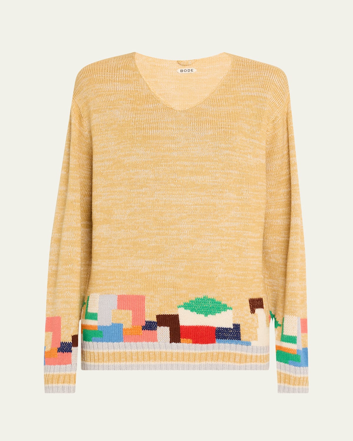 BODE SWATCH ABSTRACT KNIT SWEATER 