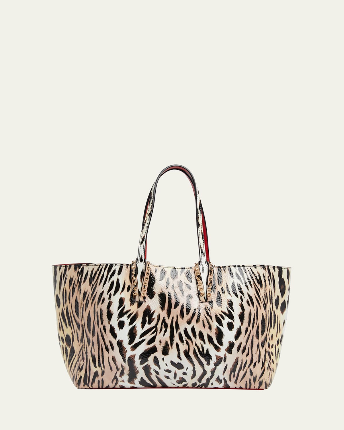 Christian Louboutin Womens Multi Cabata Small Cheetah Naplak Leather Tote Bag In Multi