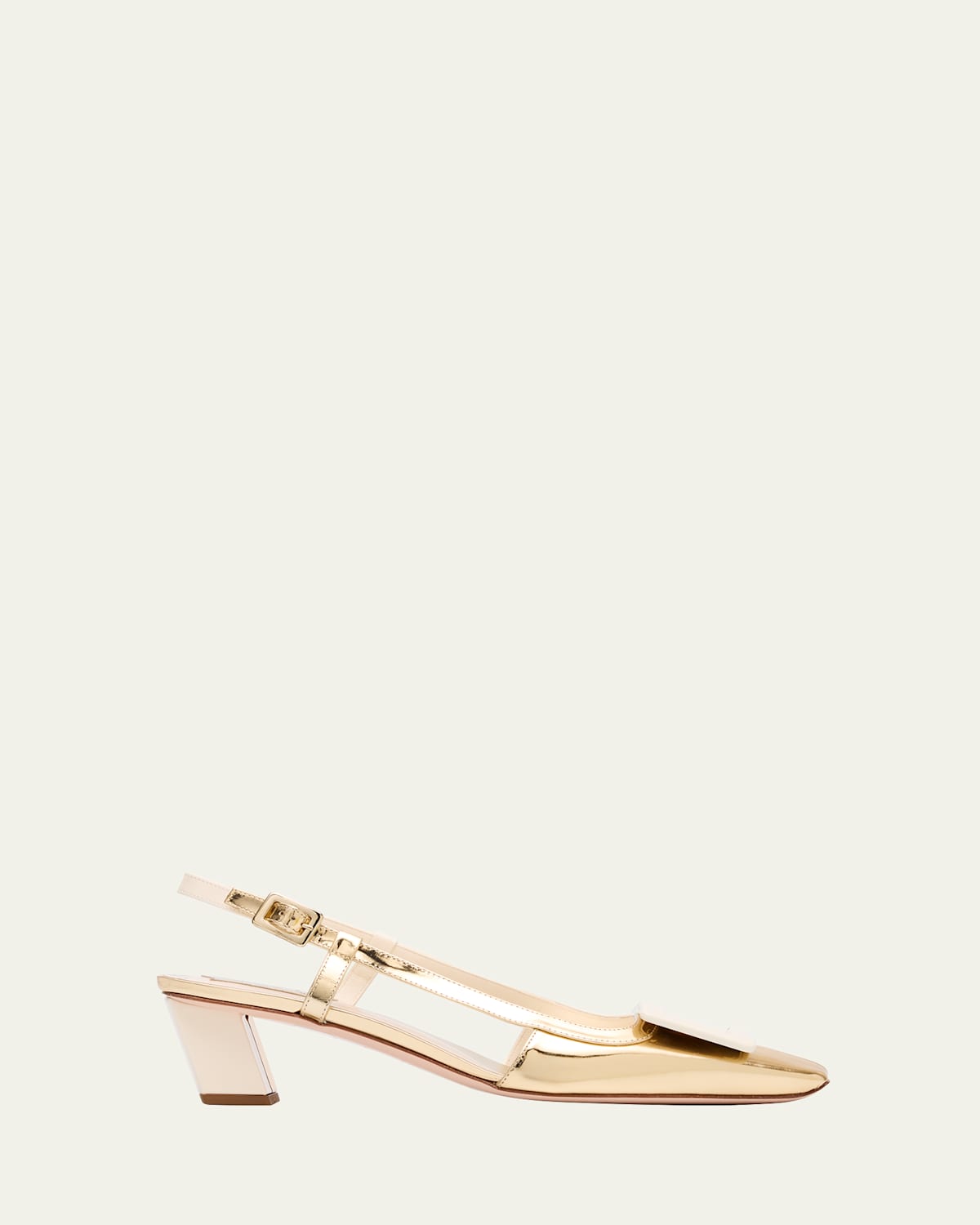 Roger Vivier Belle Vivier Colorblock Slingback Pumps In Oro Scurio Cire