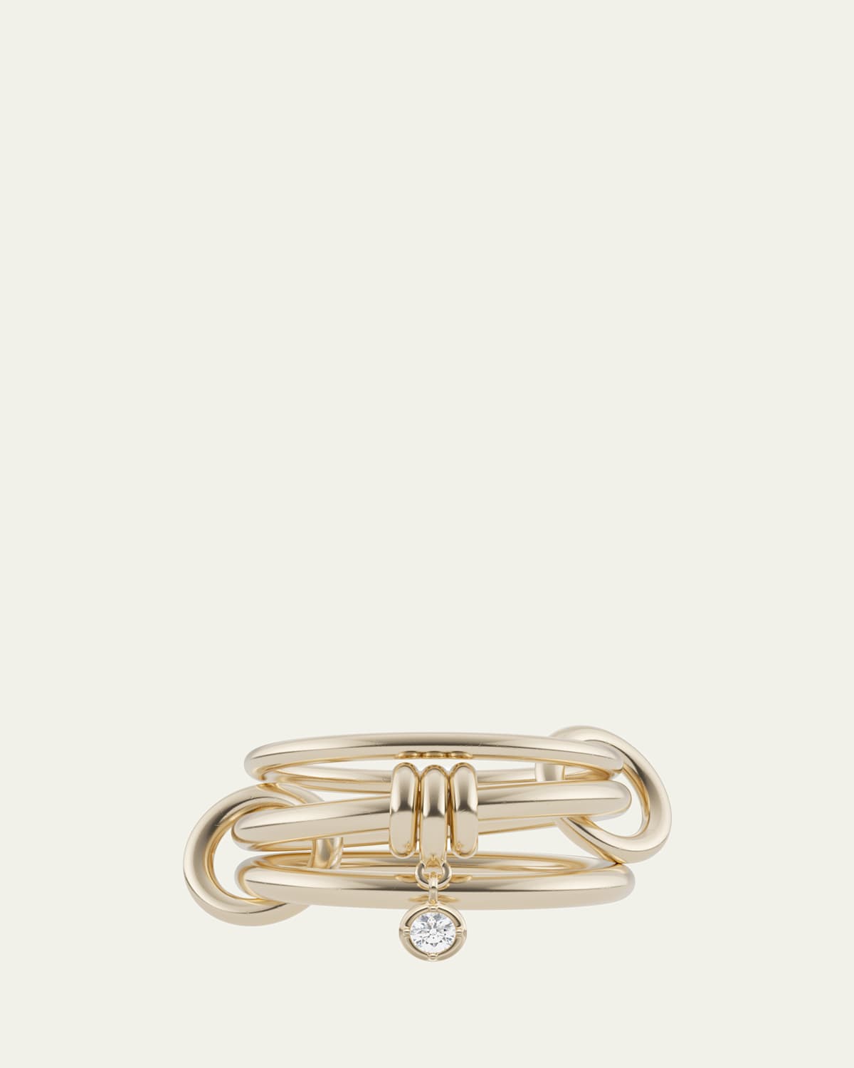 Spinelli Kilcollin Piera 1K Yellow Gold Diamond 3-Link Ring | Thumbnail 4