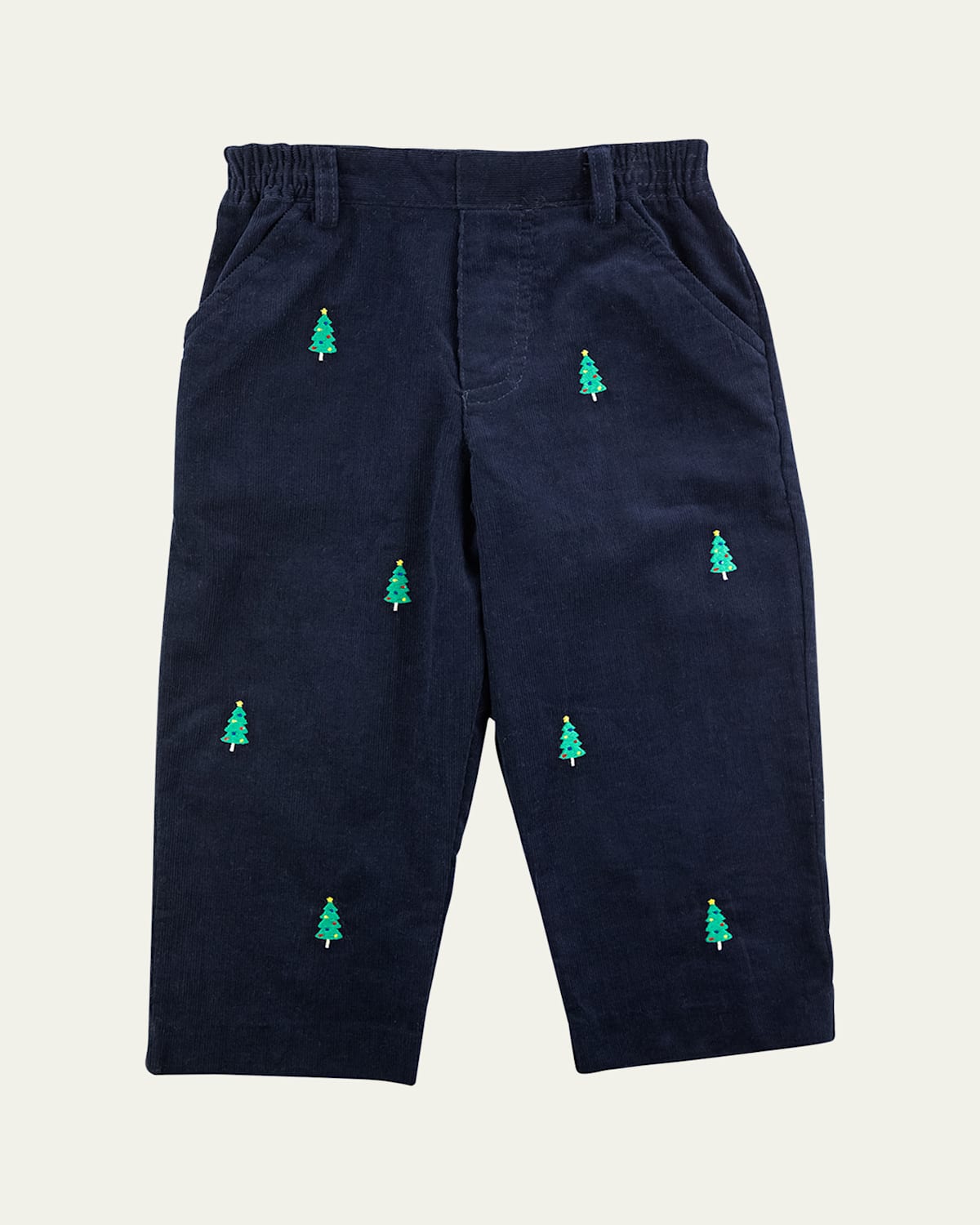 Boy's Corduroy Pants W/ Embroidered Christmas Trees, Size 4T-3