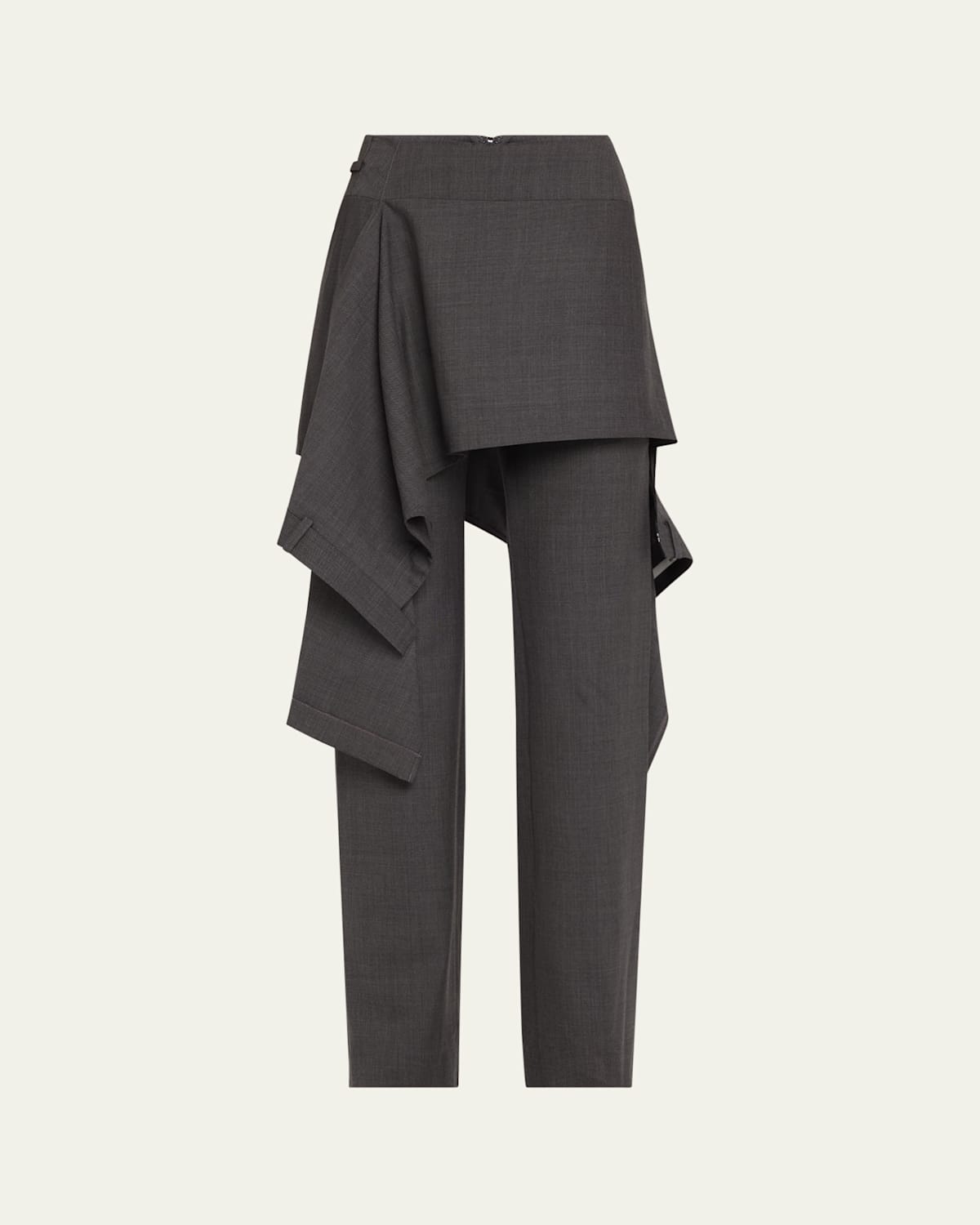 Skirt Overlay Wool Trousers