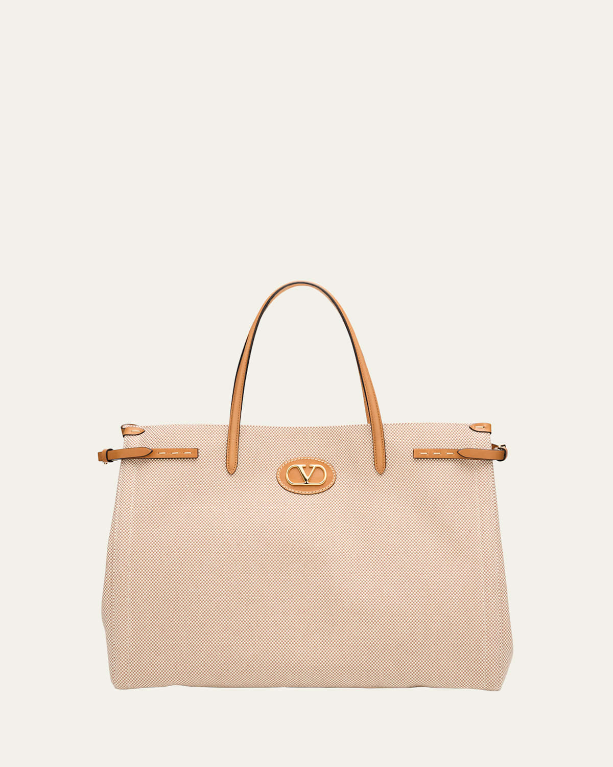 VALENTINO GARAVANI ANTIBES LARGE CANVAS TOTE BAG 