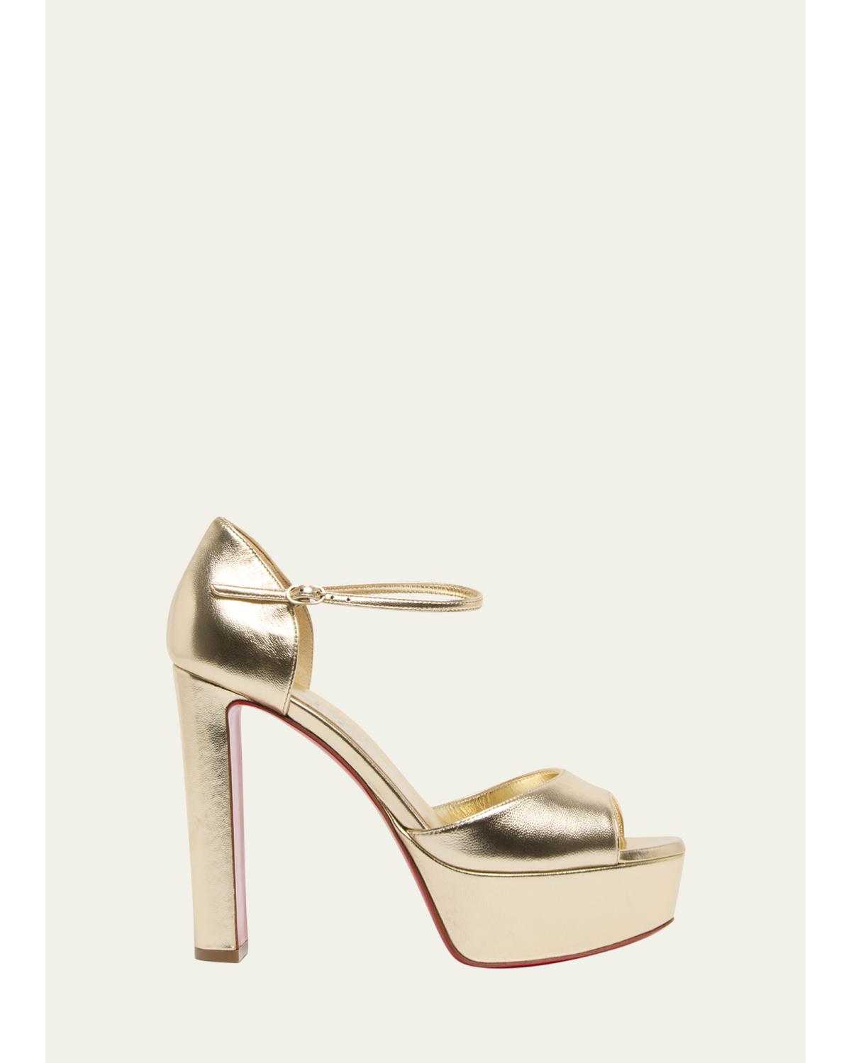 130Mm Sandaloo Metallic Platform Sandals