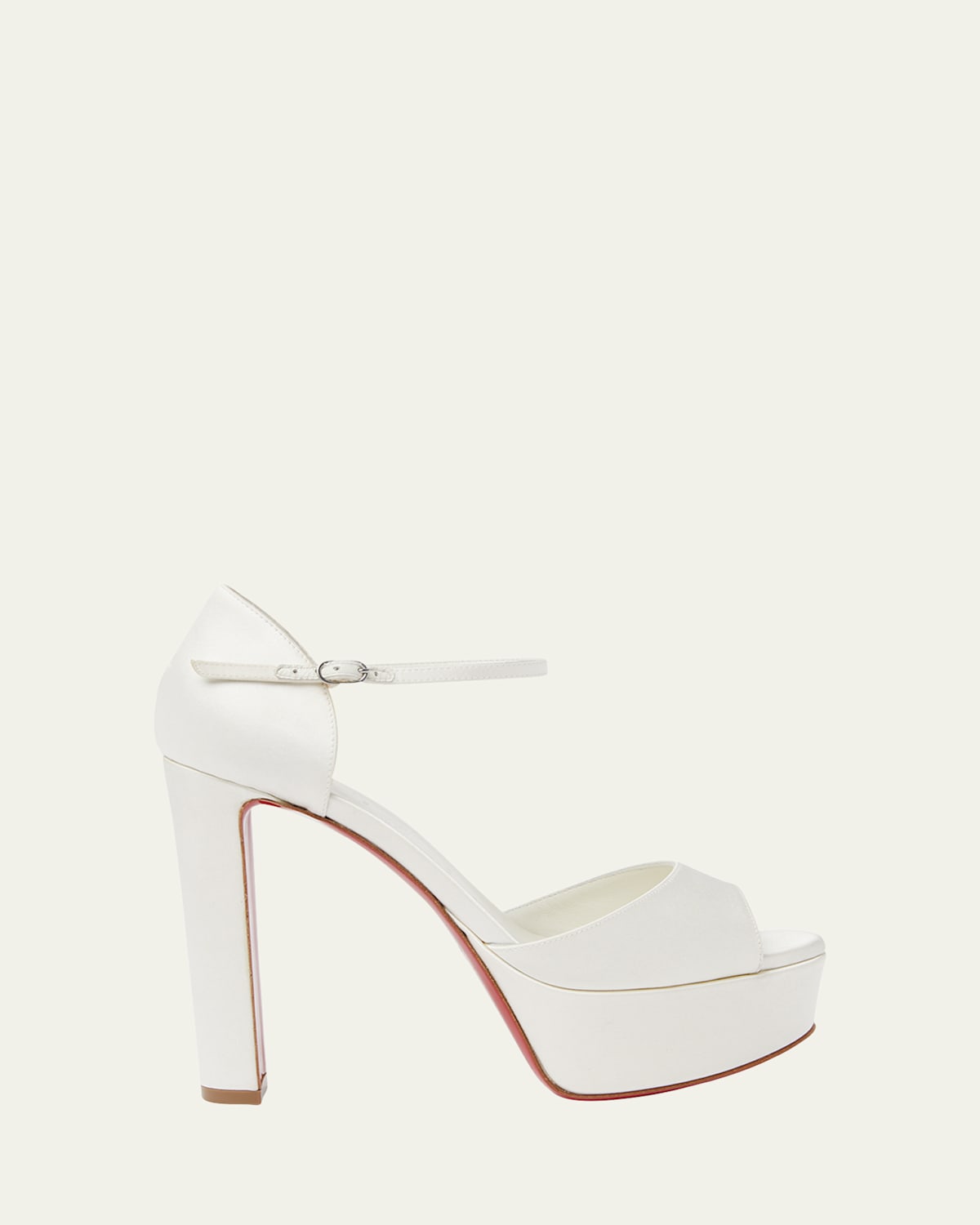 Sandaloo Silk Ankle-Strap Red Sole Platform Sandals