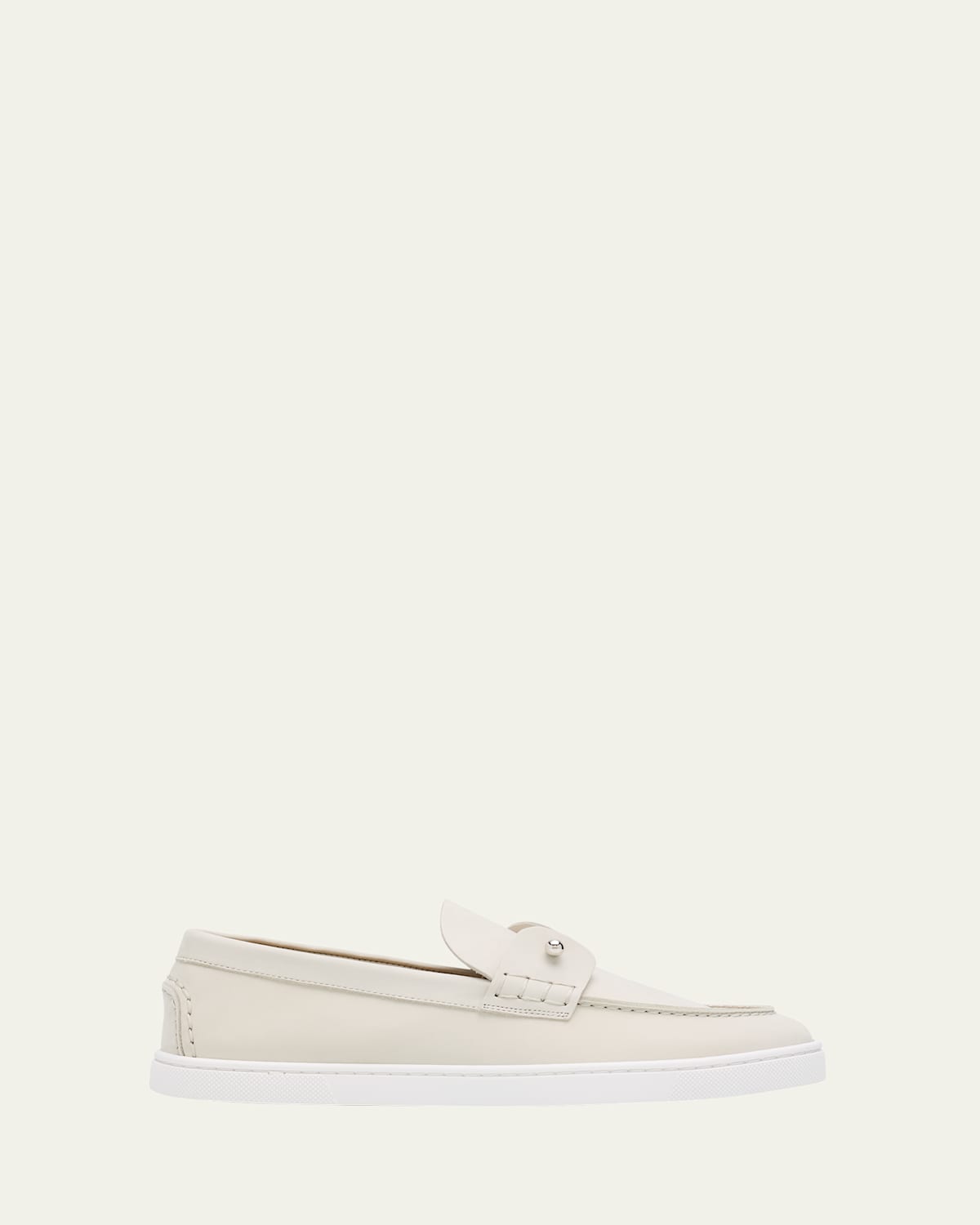 Christian Louboutin Chambeliboat Donna Nubuck Boat Shoes In Albatre