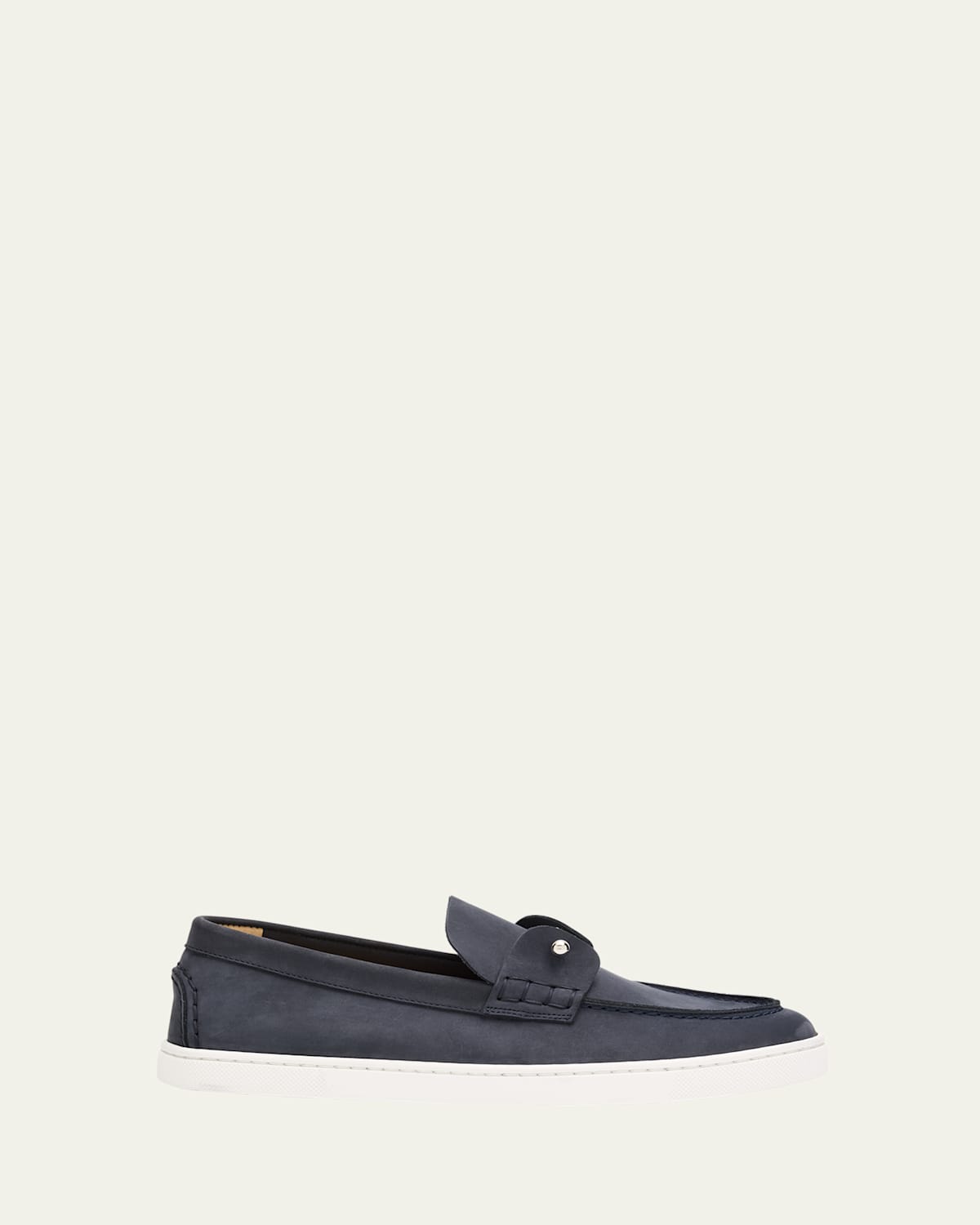 Christian Louboutin Chambeliboat Donna Nubuck Boat Shoes In Marine